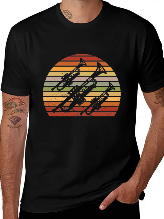 Trumpet Jazz Music Marching Vintage Lightweight Cotton T-Shirt – Daily Comfort Graphic Shirt