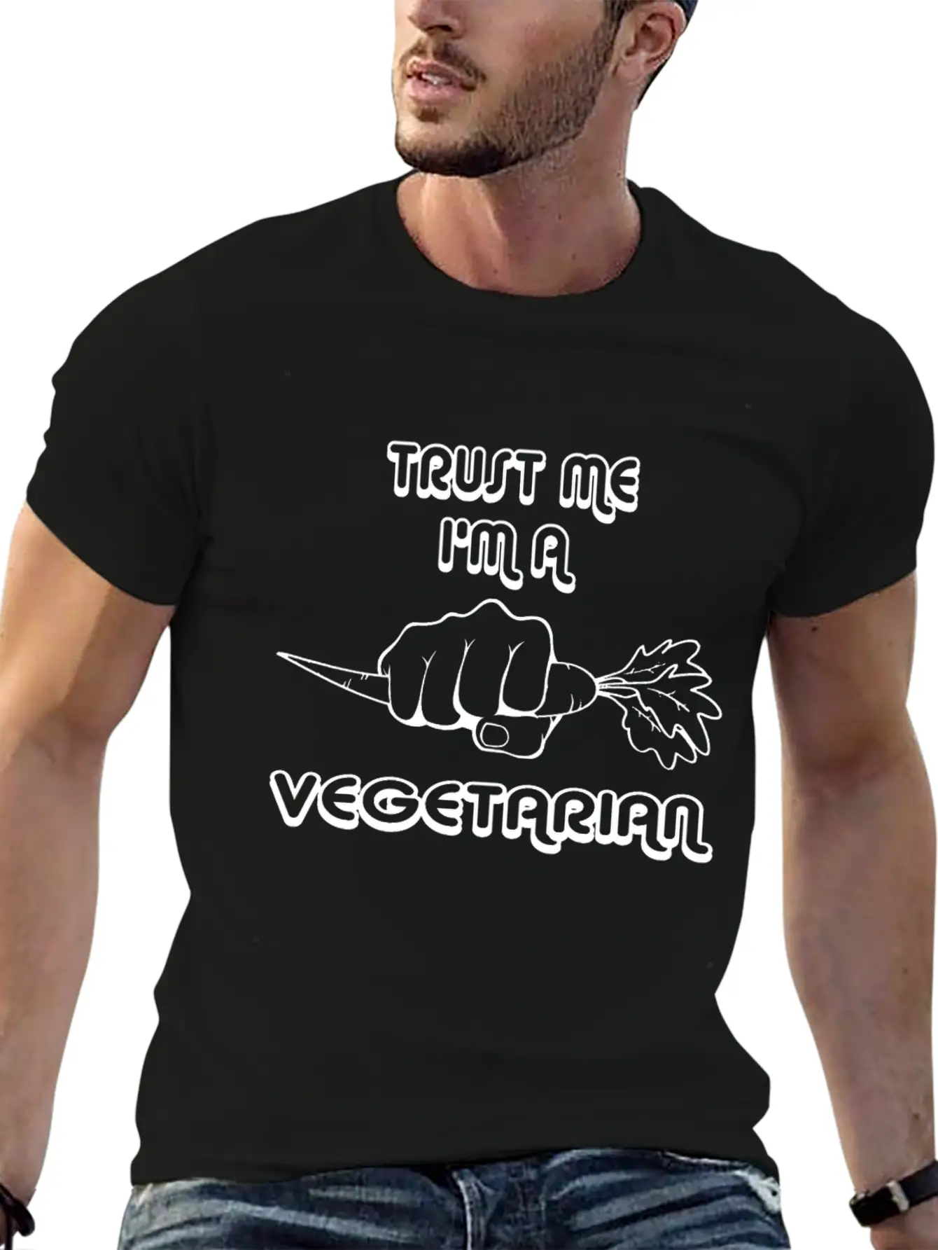 Trust Me I'm A Vegetarian - Vegetarian Relaxed Everyday Tee – Lightweight And Durable Cotton