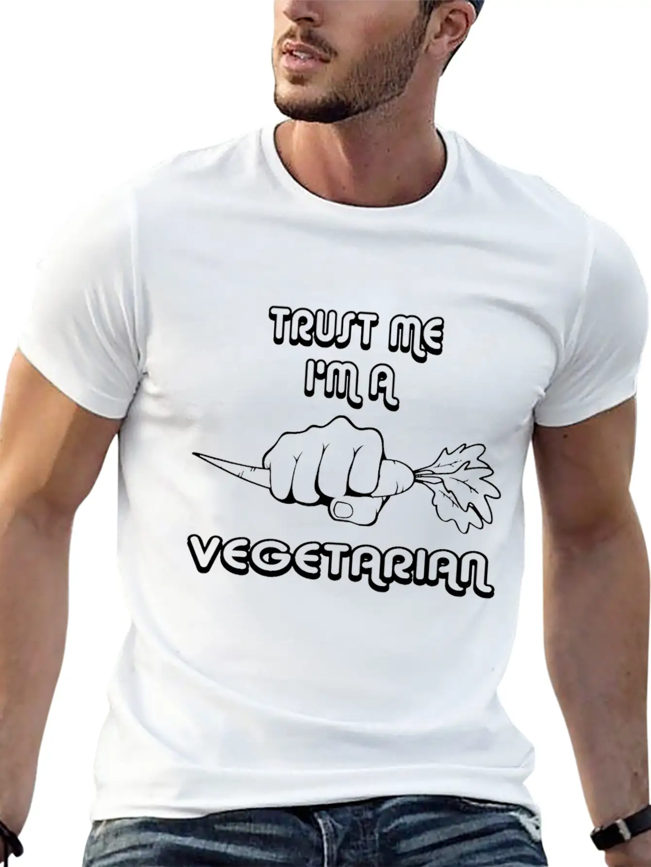 Trust Me I'm A Vegetarian - Vegetarian Relaxed Everyday Tee – Lightweight And Durable Cotton