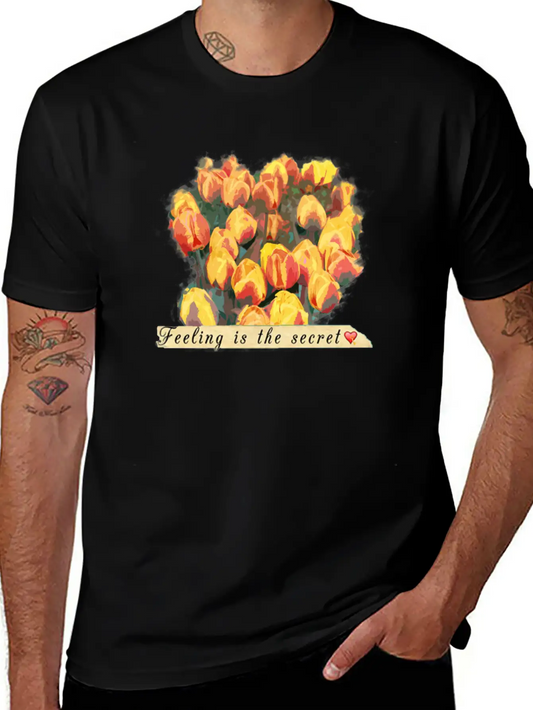 Tulips Comfortable Minimalist Graphic Tee – Summer Style Essential