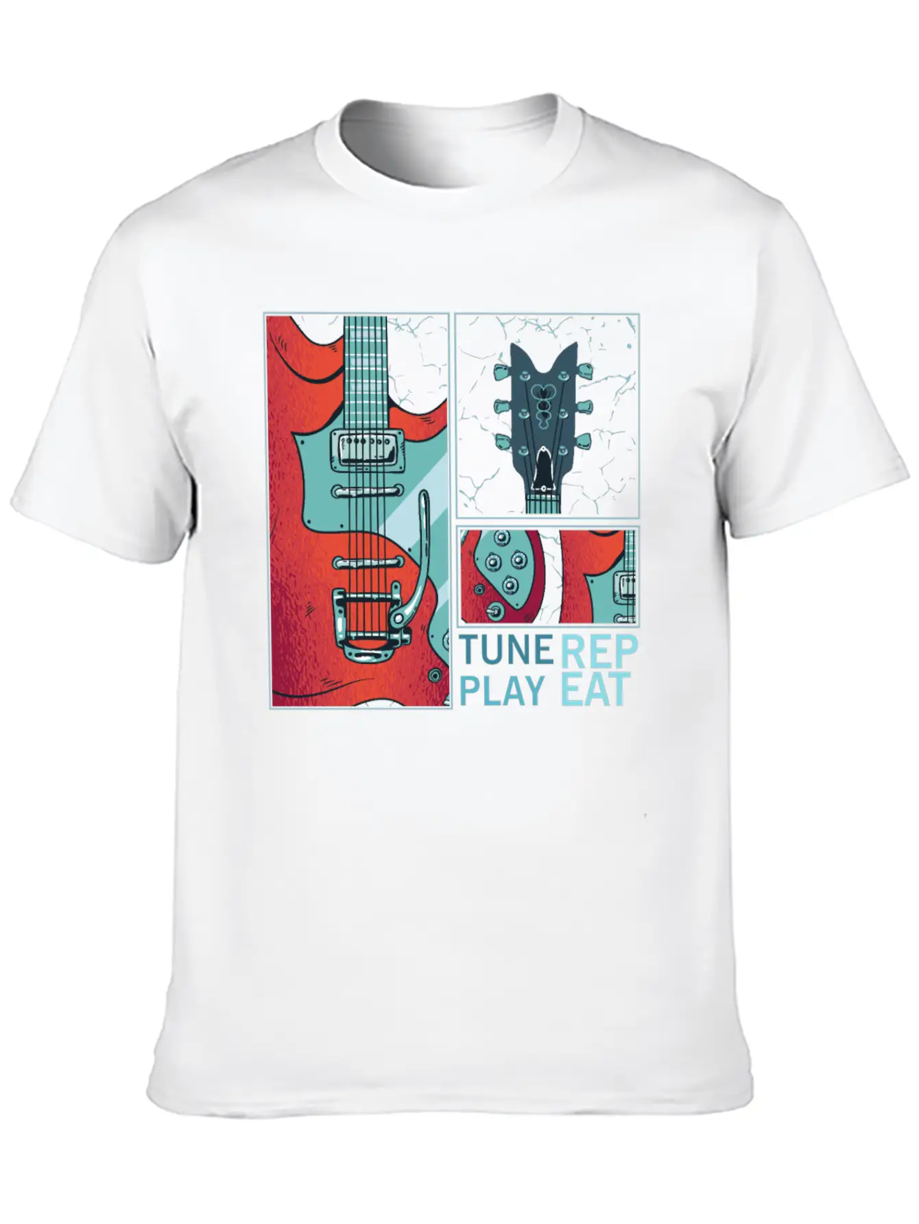 Tune Play Repeat Electric Guitarist Music Unisex Casual T-Shirt – Clean Design For Daily Comfort