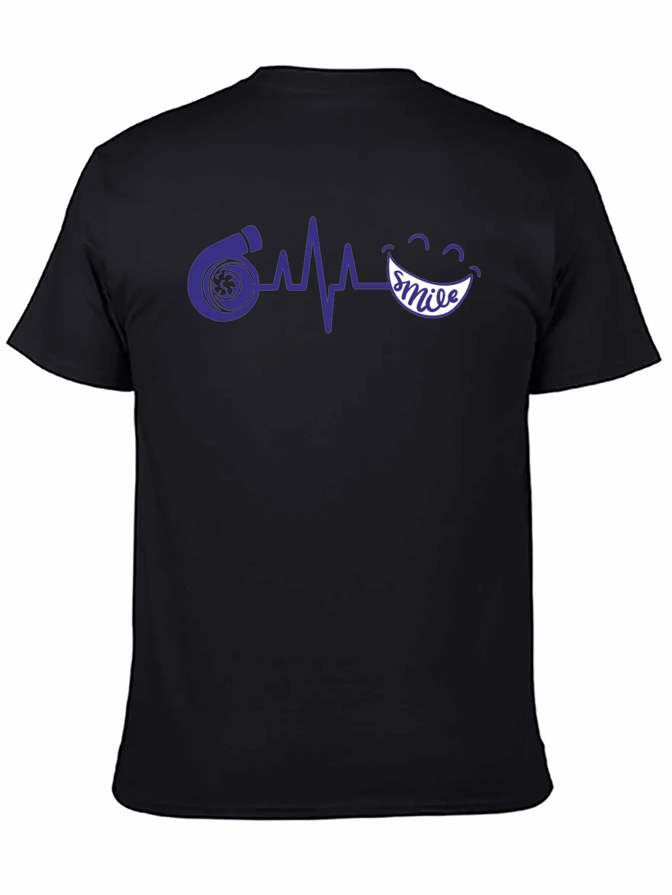 Turbo ECG SMILE Blau Soft Cotton Short Sleeve Tee – Unisex Wardrobe Staple