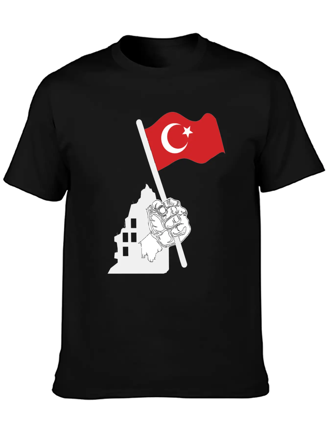 Turkey Flag Hand Classic Fit Graphic Tee For Daily Comfort – Unisex Cotton Shirt