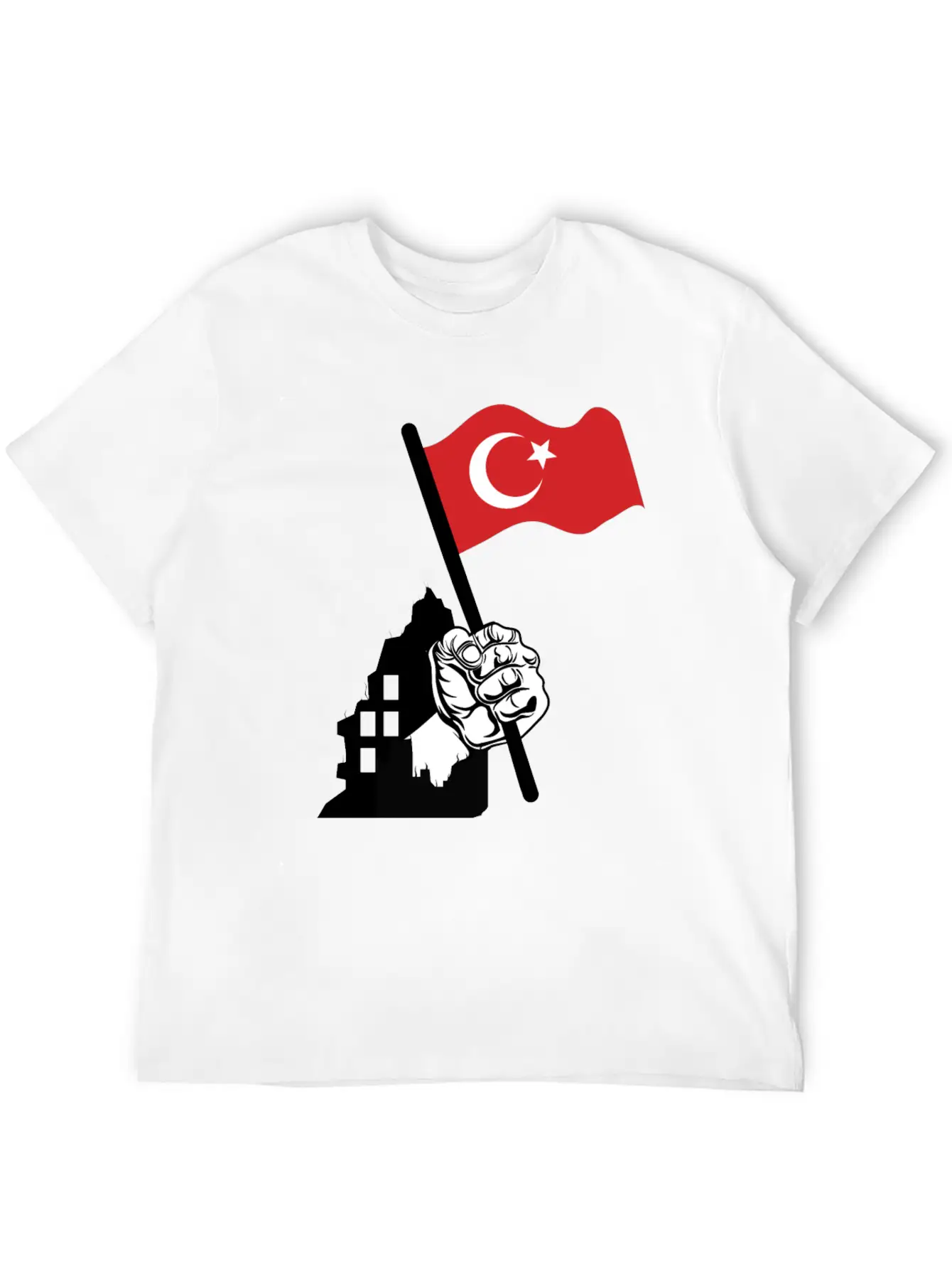 Turkey Flag Hand Classic Fit Graphic Tee For Daily Comfort – Unisex Cotton Shirt