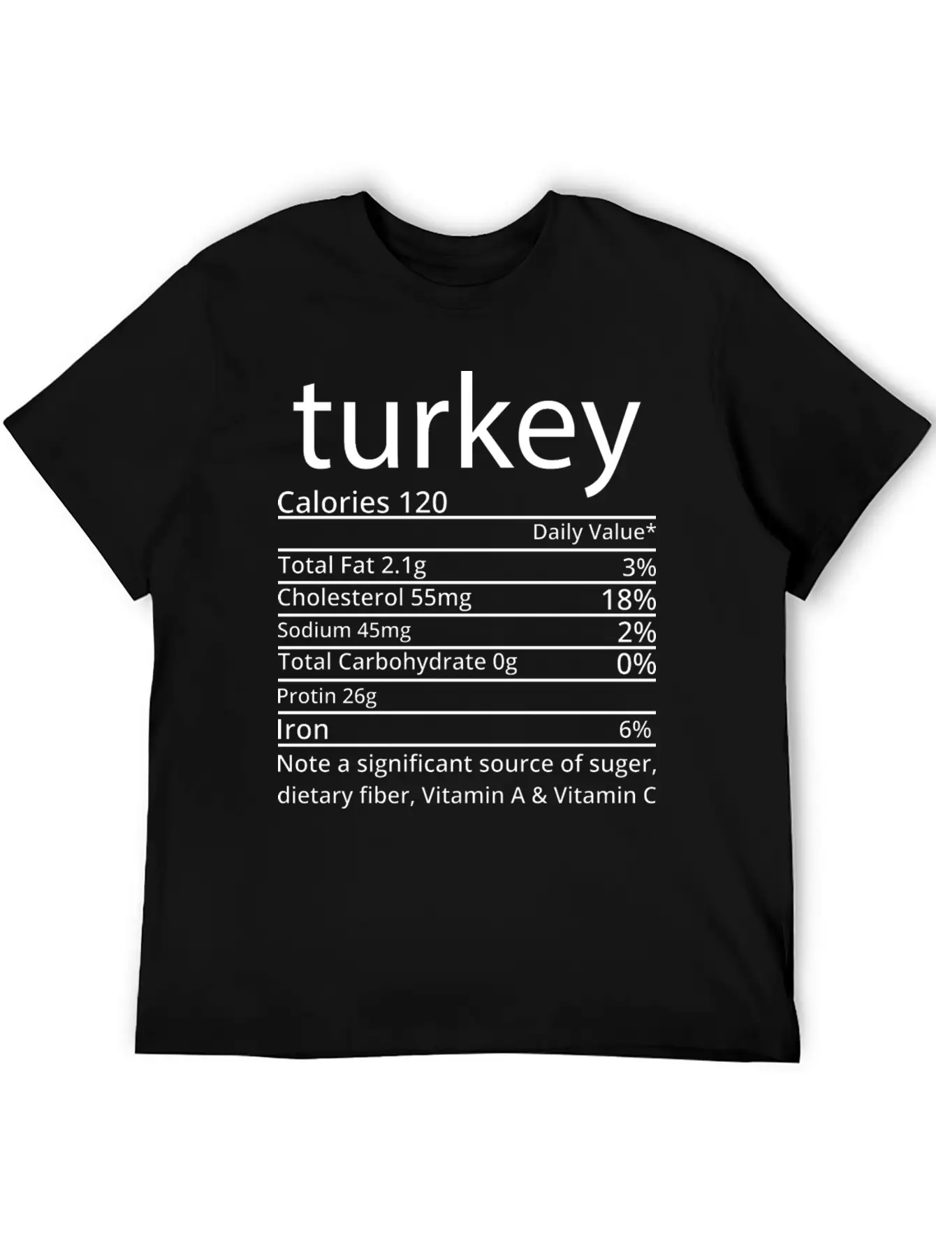 Turkey Nutrition Facts Thanksgiving T Shirt Basic Graphic T-Shirt – Daily Comfort In Soft Cotton
