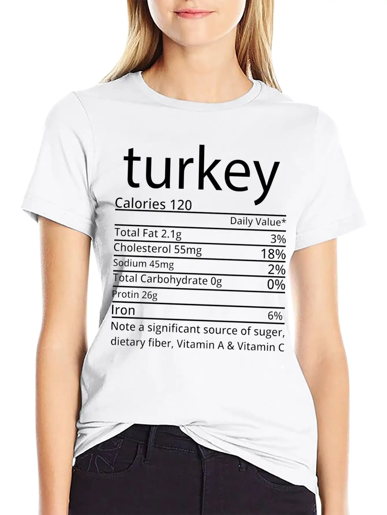 Turkey Nutrition Facts Thanksgiving T Shirt Basic Graphic T-Shirt – Daily Comfort In Soft Cotton