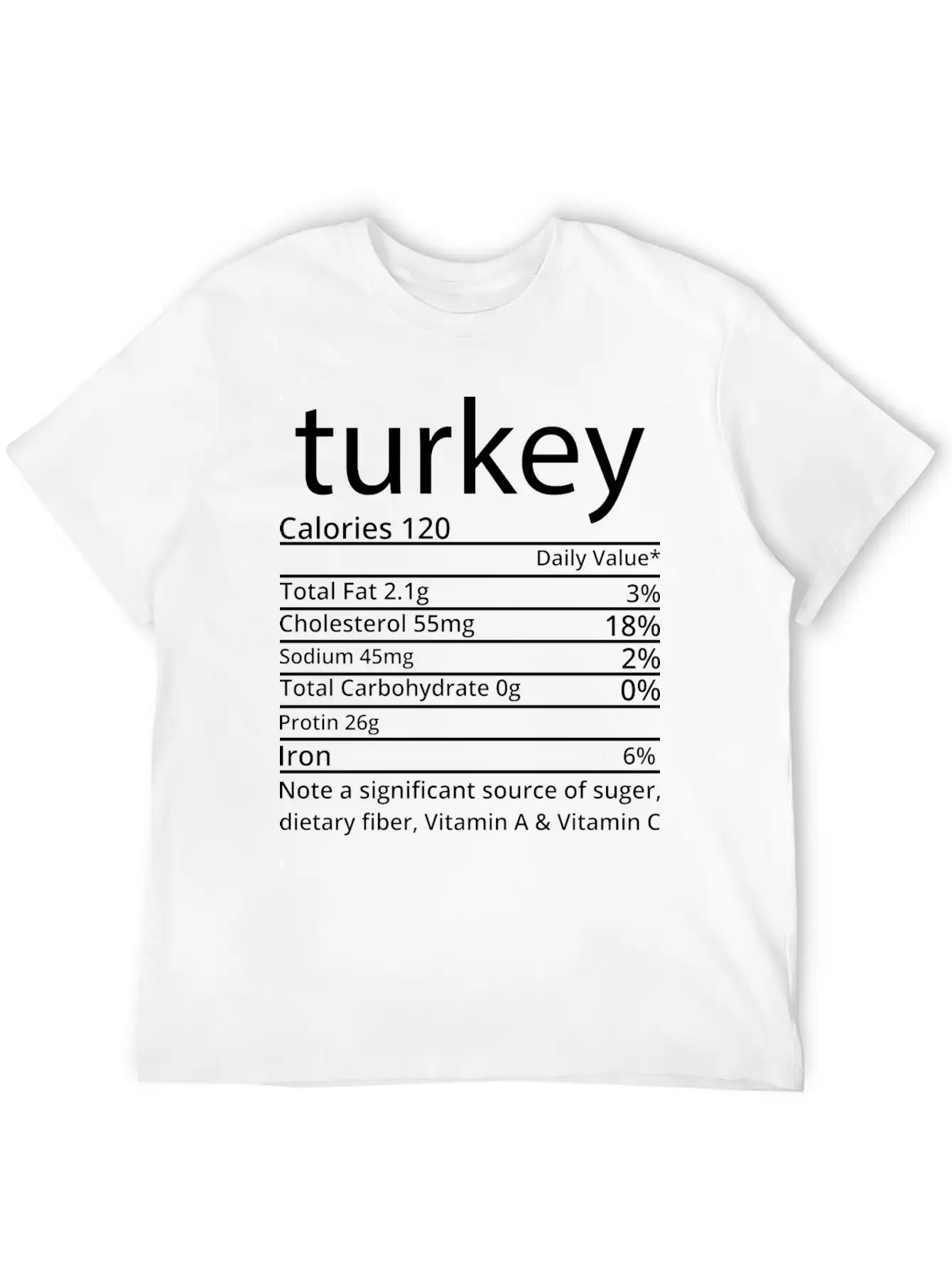 Turkey Nutrition Facts Thanksgiving T Shirt Basic Graphic T-Shirt – Daily Comfort In Soft Cotton