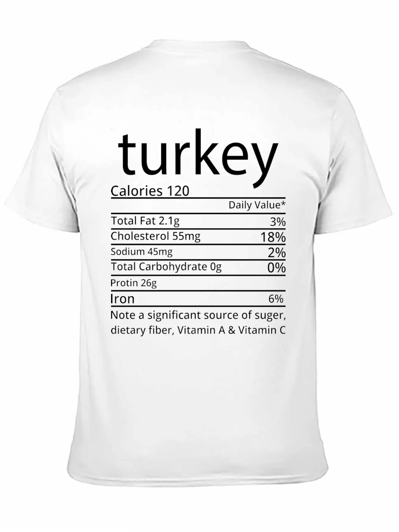 Turkey Nutrition Facts Thanksgiving T Shirt Basic Graphic T-Shirt – Daily Comfort In Soft Cotton