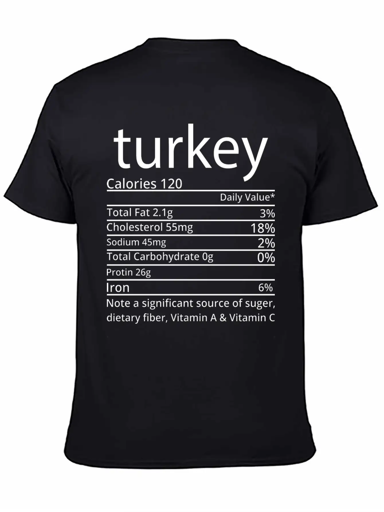 Turkey Nutrition Facts Thanksgiving T Shirt Basic Graphic T-Shirt – Daily Comfort In Soft Cotton