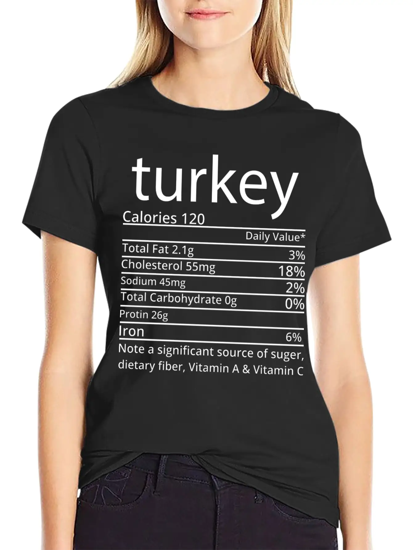 Turkey Nutrition Facts Thanksgiving T Shirt Basic Graphic T-Shirt – Daily Comfort In Soft Cotton