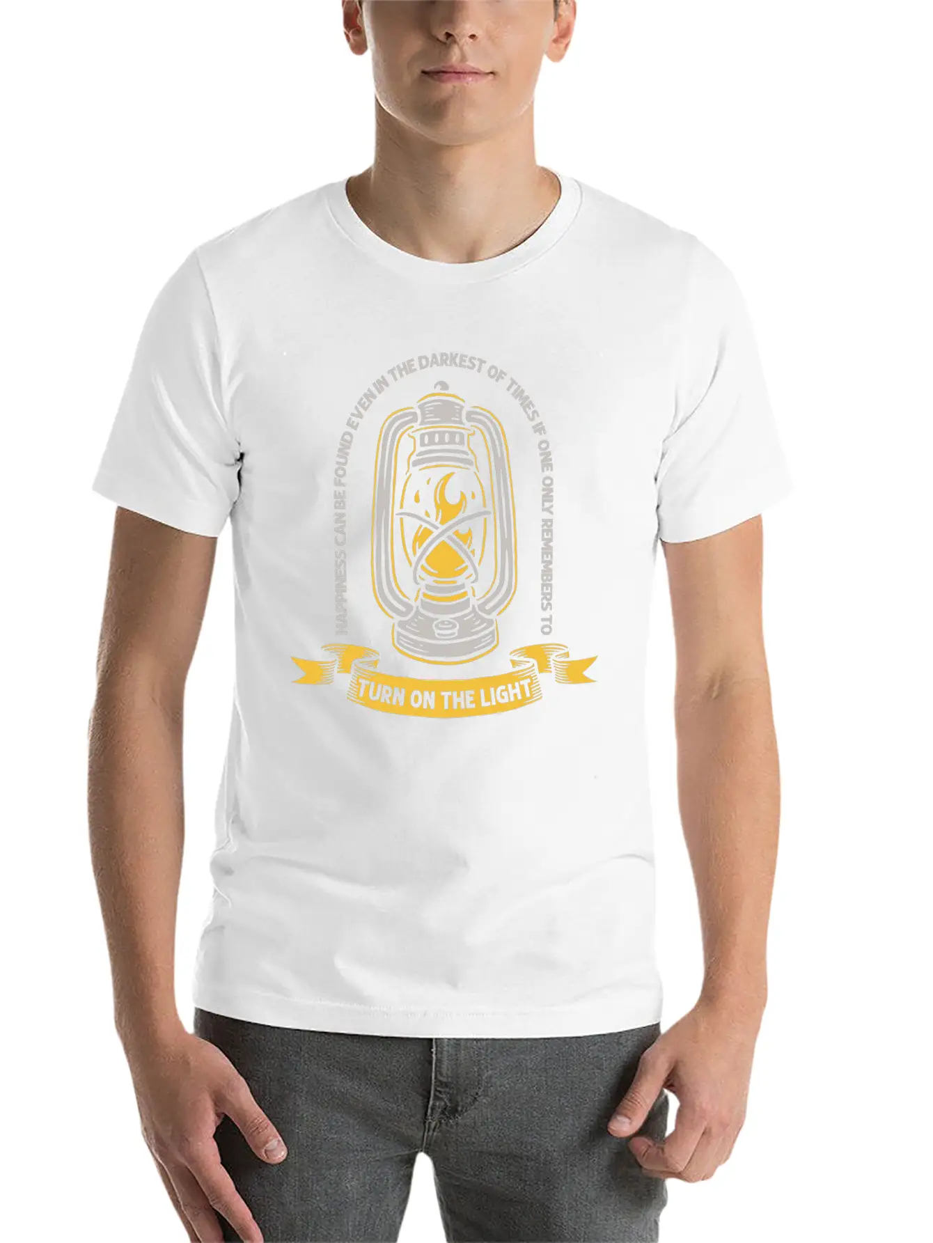 Turn On The Light Modern Fit Casual T-Shirt – Clean And Versatile Design