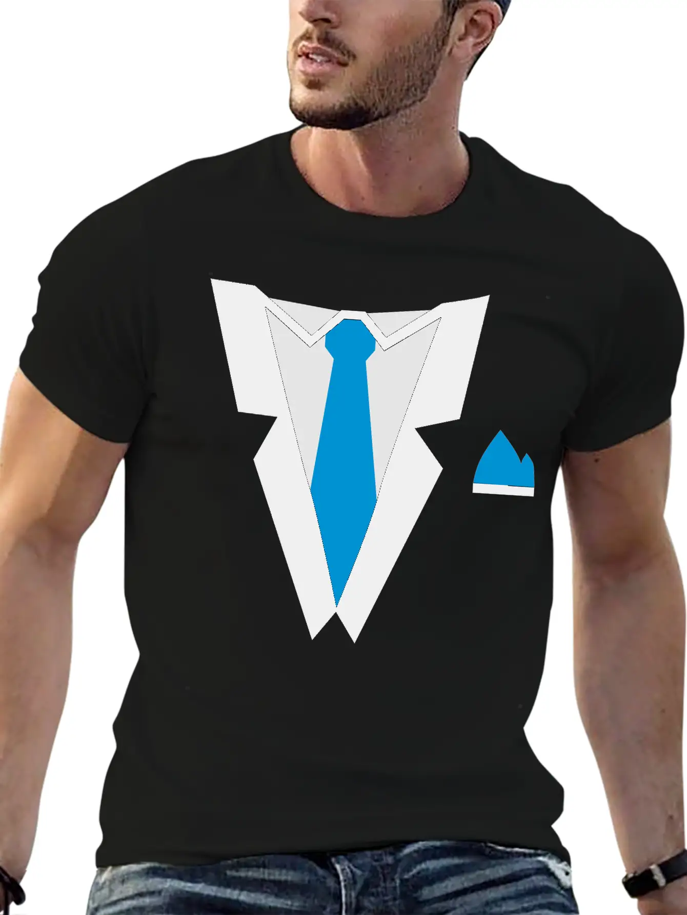 Tuxedo Essential Cotton Tee For Daily Outfits – Unisex Style