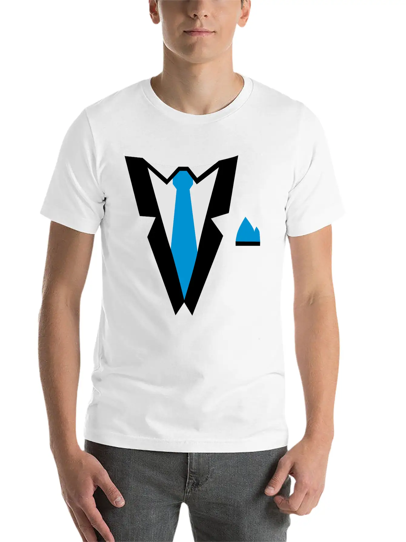 Tuxedo Essential Cotton Tee For Daily Outfits – Unisex Style