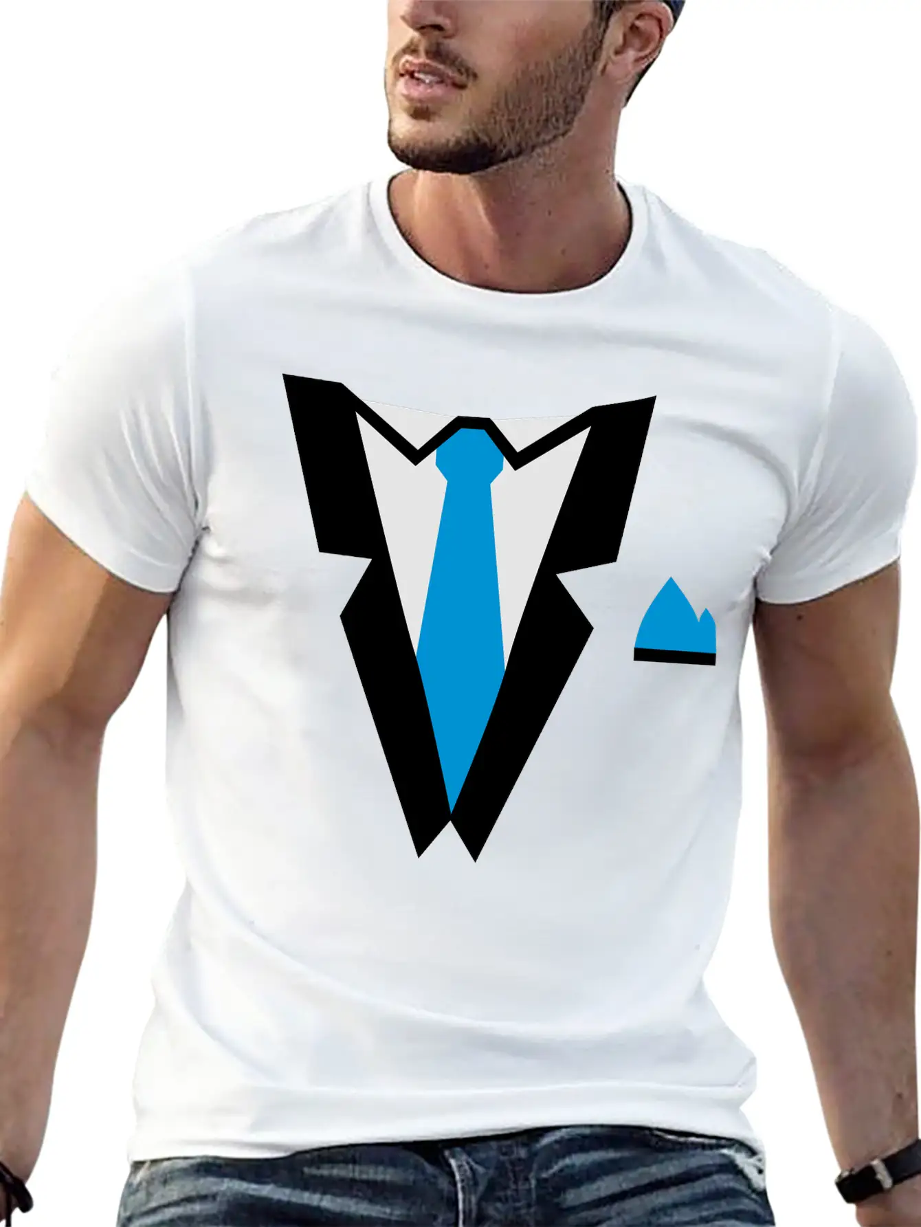 Tuxedo Essential Cotton Tee For Daily Outfits – Unisex Style