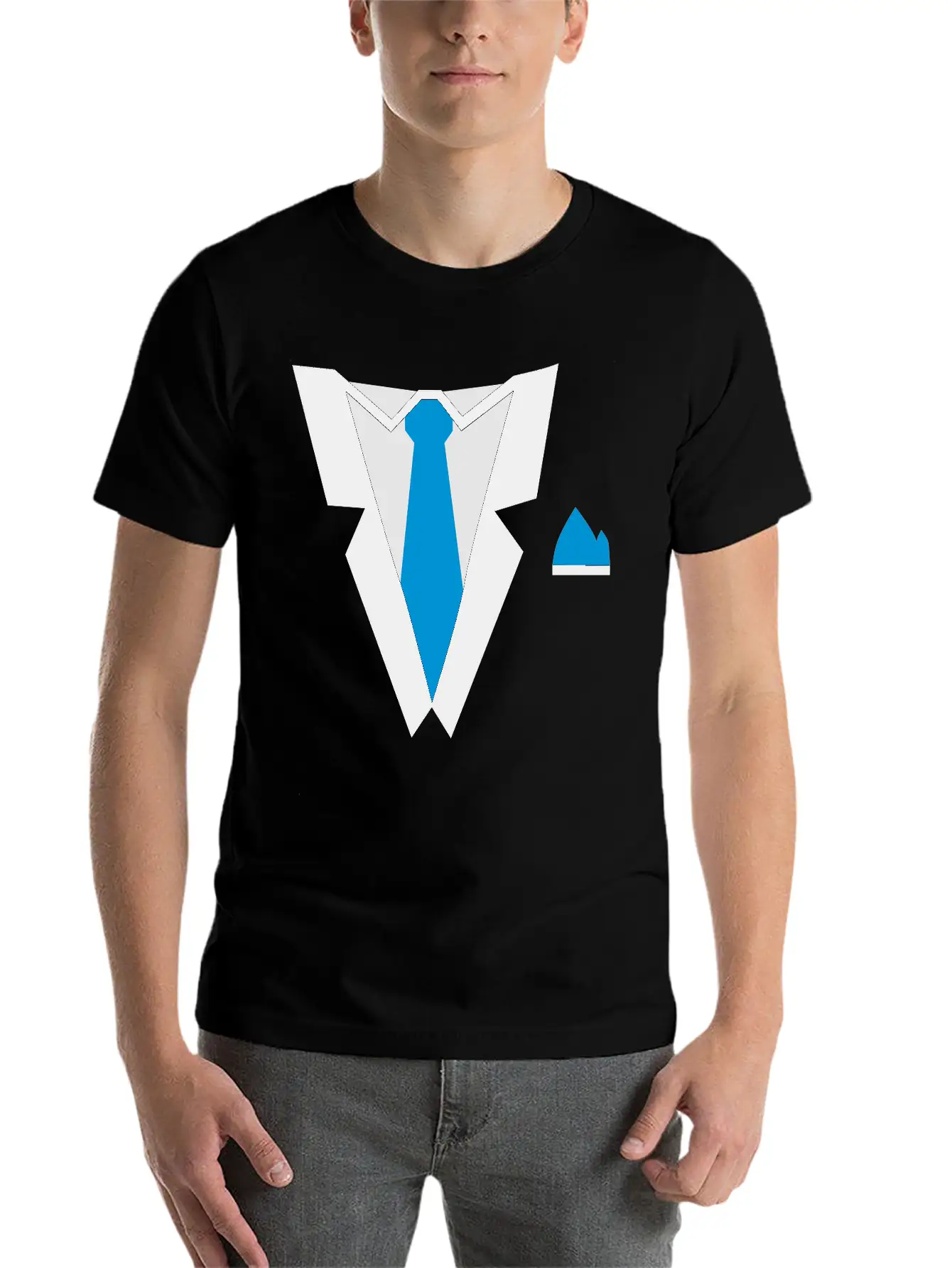 Tuxedo Essential Cotton Tee For Daily Outfits – Unisex Style