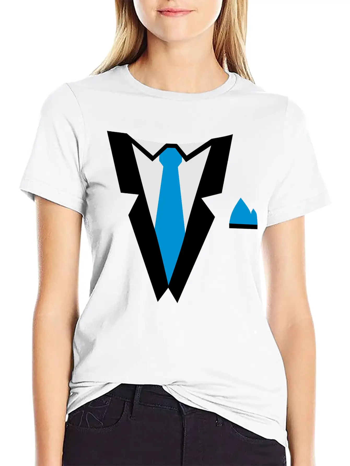 Tuxedo Essential Cotton Tee For Daily Outfits – Unisex Style