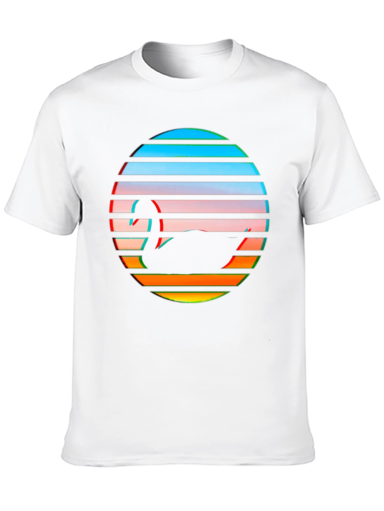 Retro Swan Graphic Tee - Black Cotton Blend