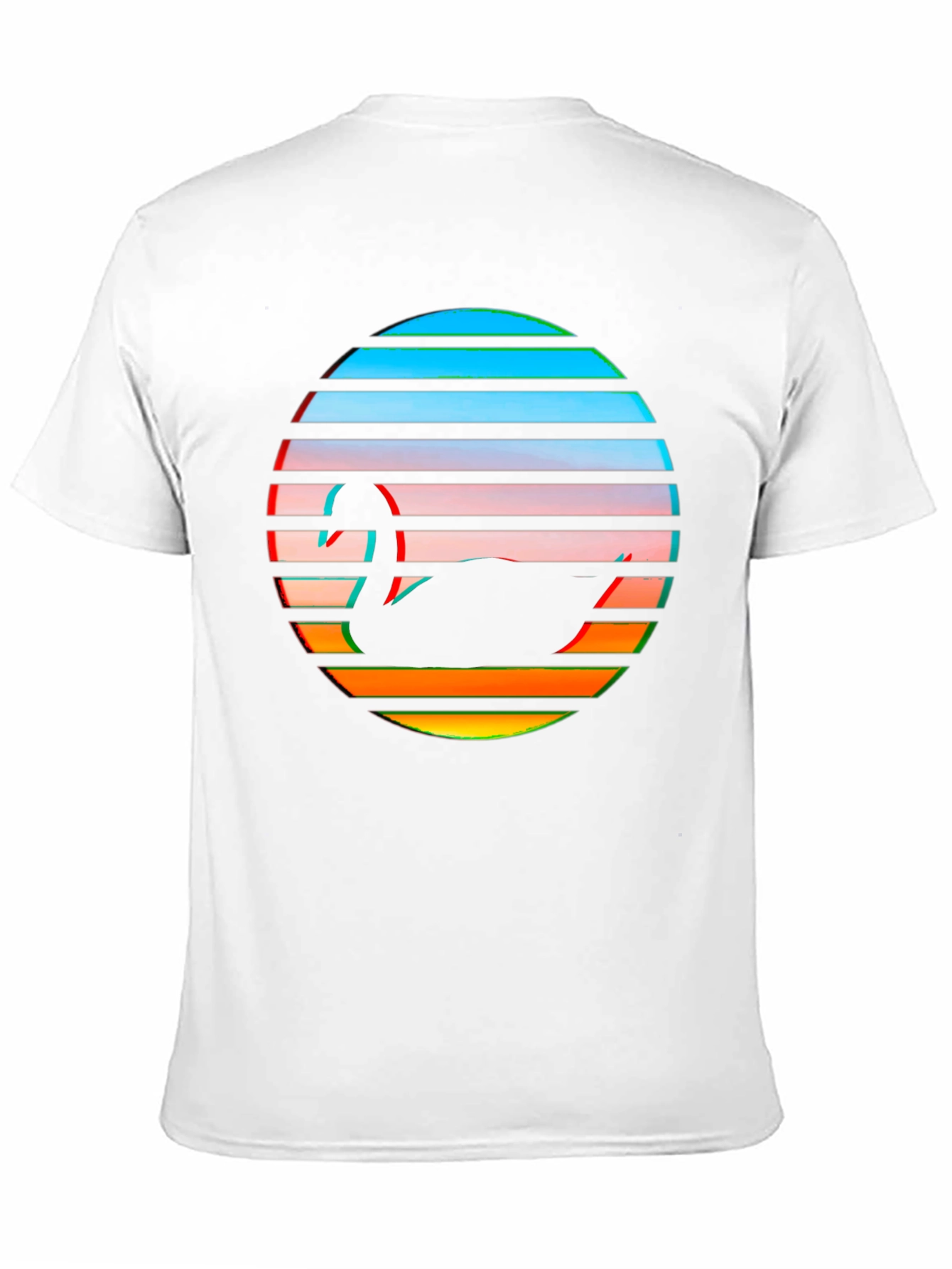 Retro Swan Graphic Tee - Black Cotton Blend
