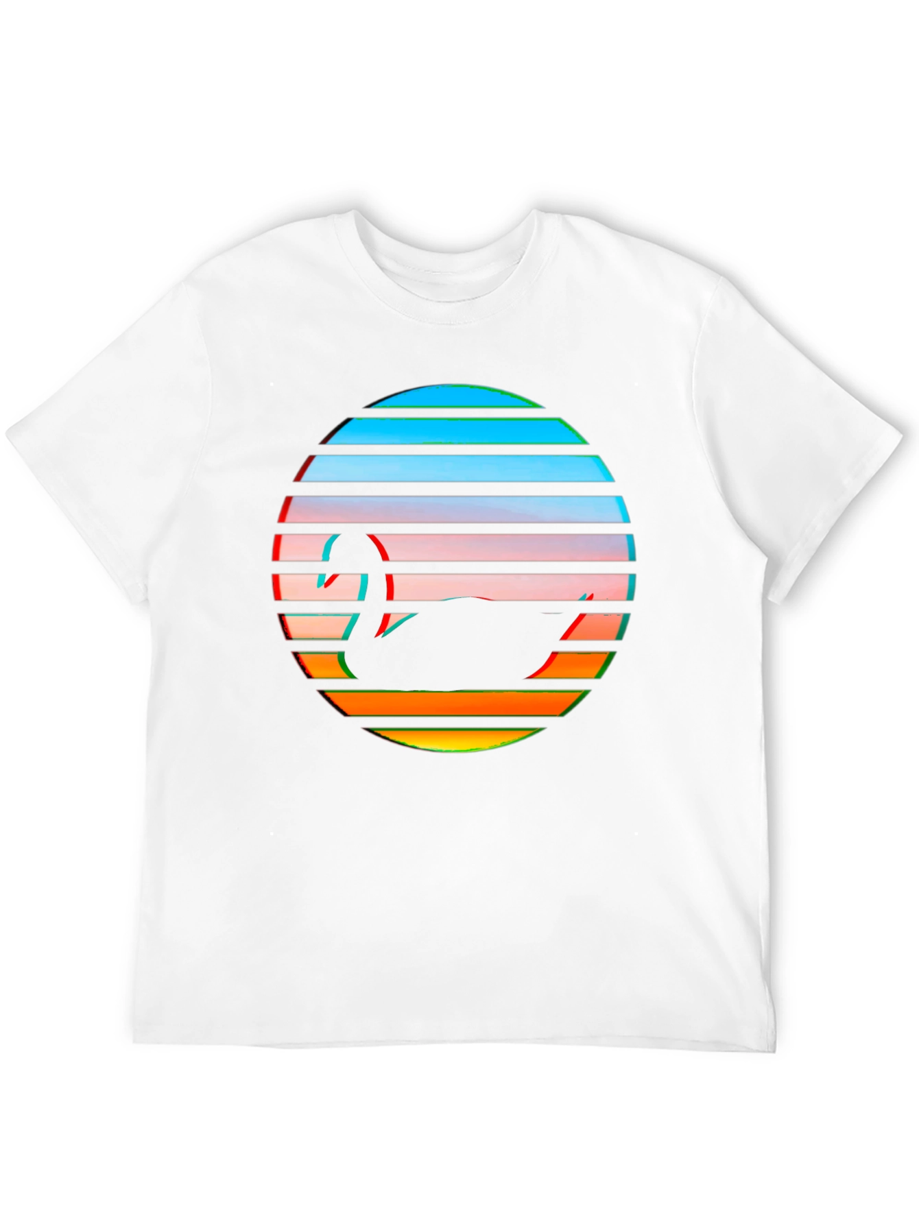 Retro Swan Graphic Tee - Black Cotton Blend