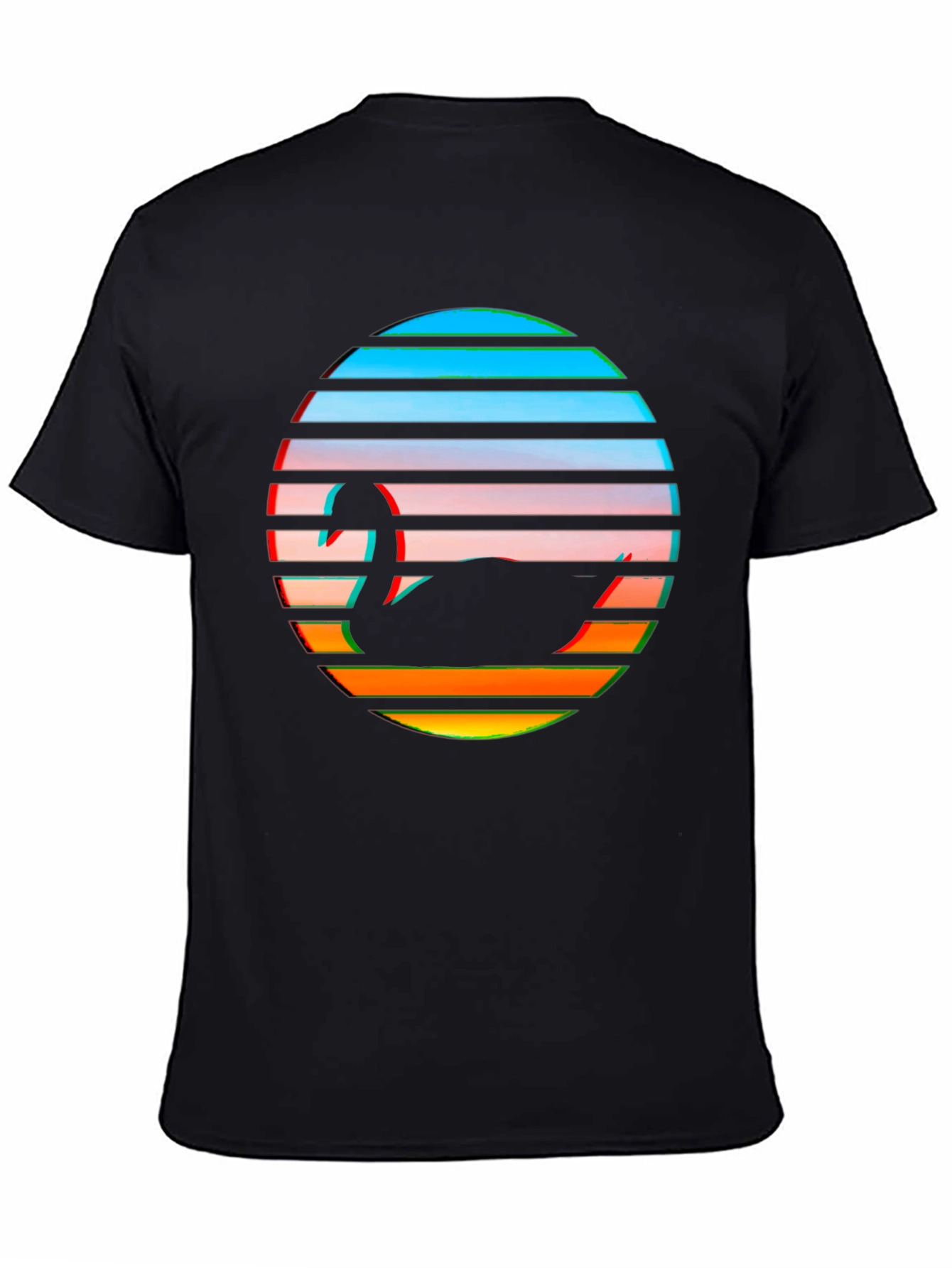 Retro Swan Graphic Tee - Black Cotton Blend