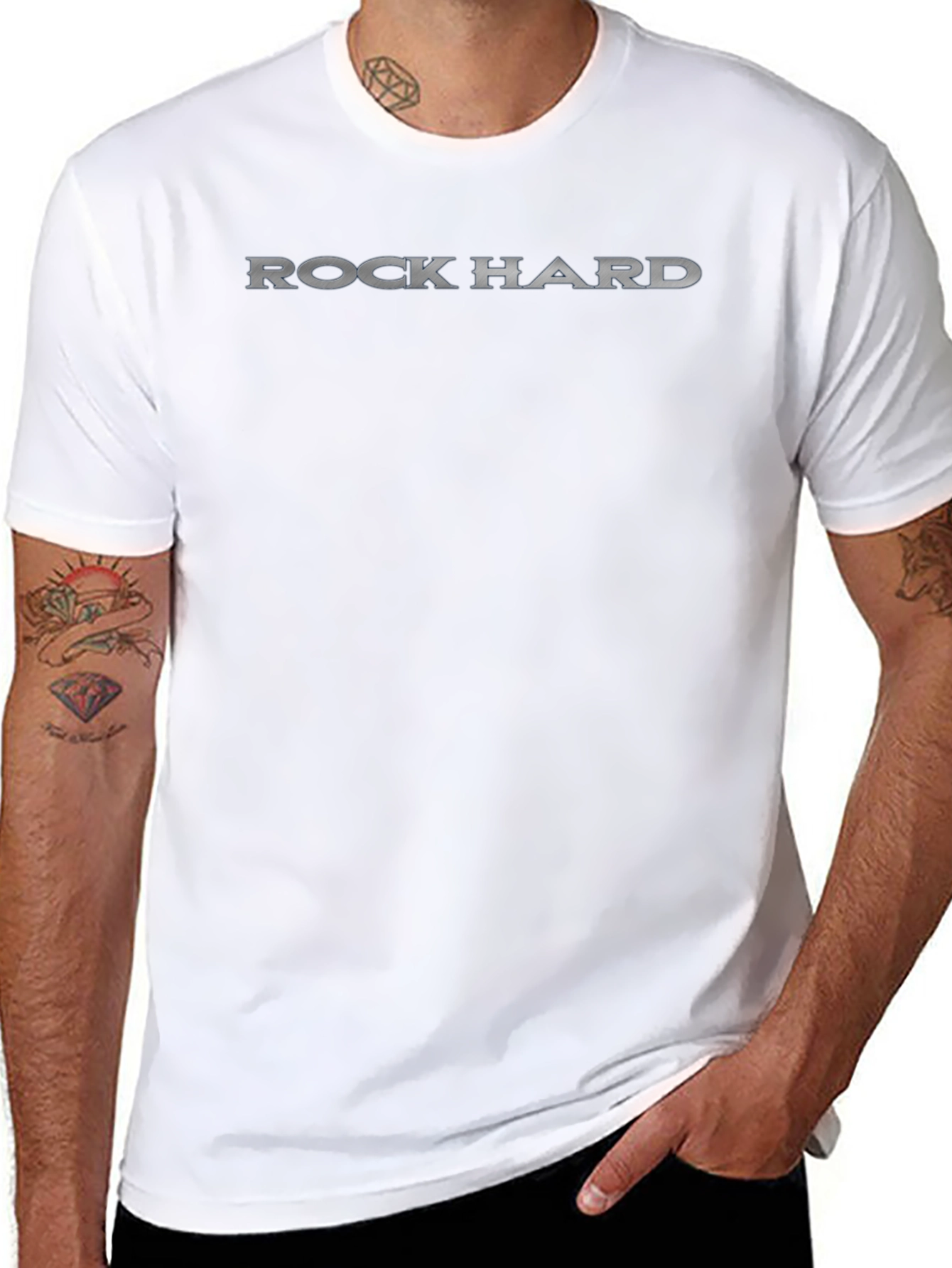 Rock Hard Graphic Print Crew Neck T-Shirt