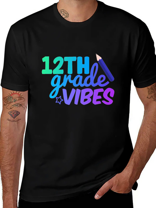 Twelve Grade Vibes | Back To School Classic Fit Graphic Tee For Daily Comfort – Unisex Cotton Shirt