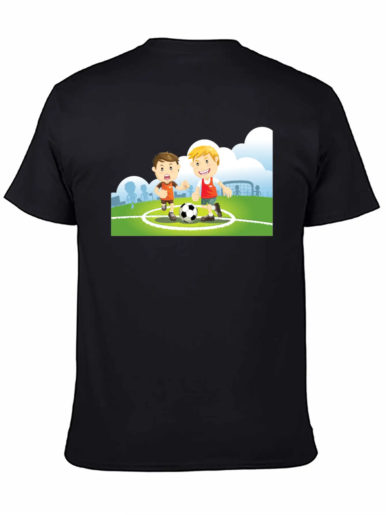 Two Boys Play Soccer On A Field Relaxed Everyday Tee – Lightweight And Durable Cotton