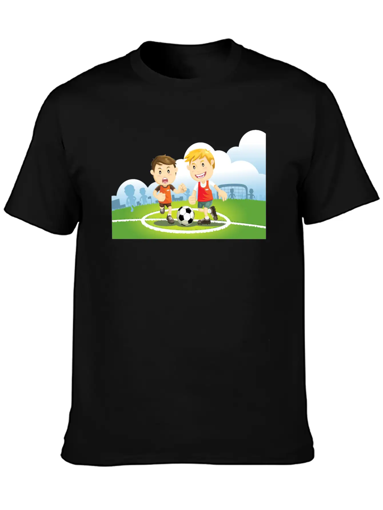 Two Boys Play Soccer On A Field Relaxed Everyday Tee – Lightweight And Durable Cotton