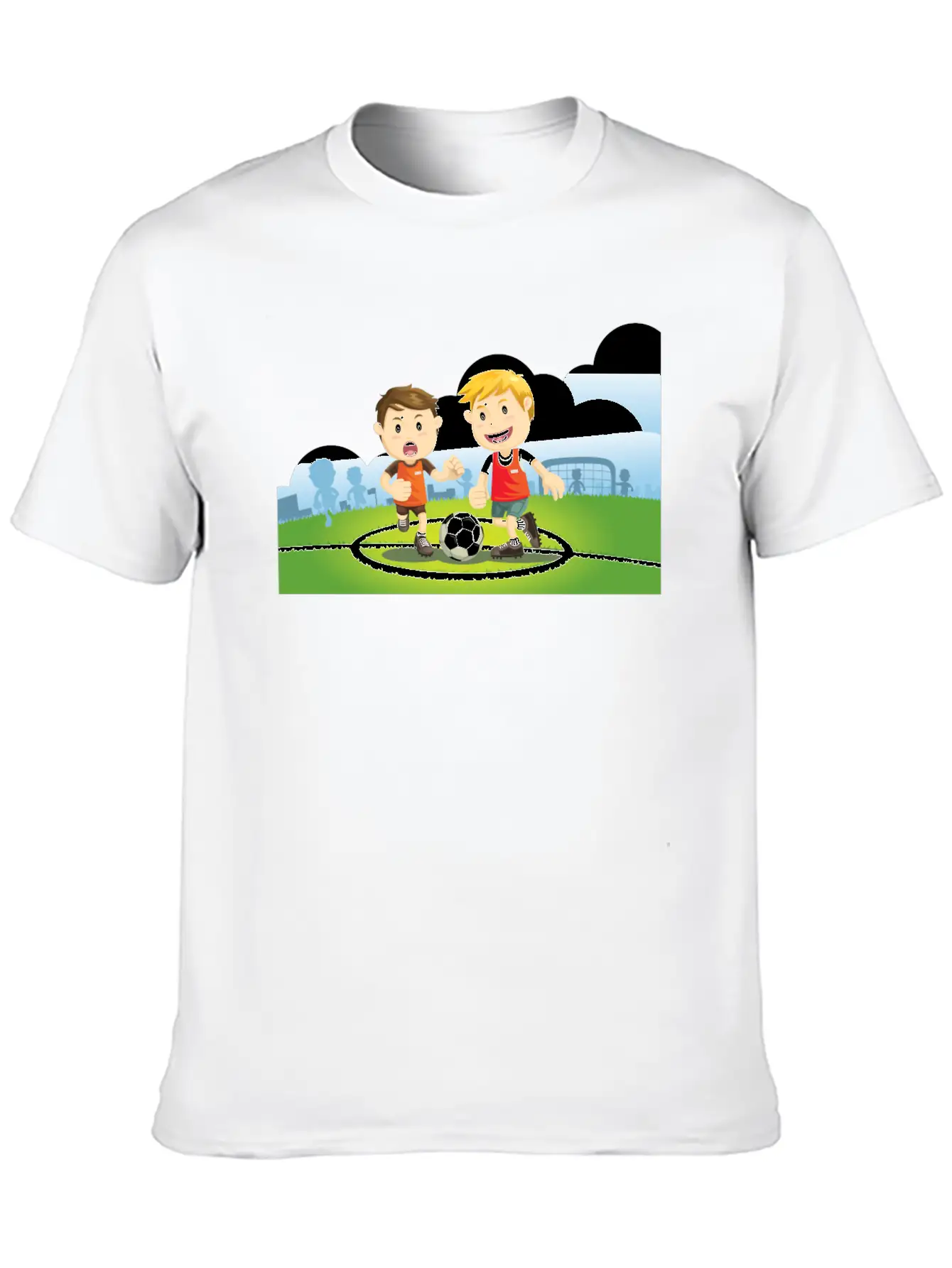 Two Boys Play Soccer On A Field Relaxed Everyday Tee – Lightweight And Durable Cotton