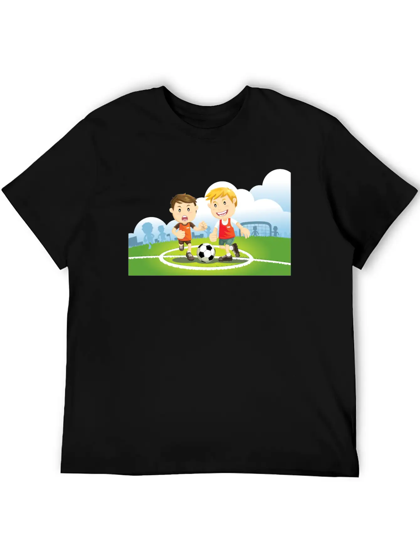 Two Boys Play Soccer On A Field Relaxed Everyday Tee – Lightweight And Durable Cotton
