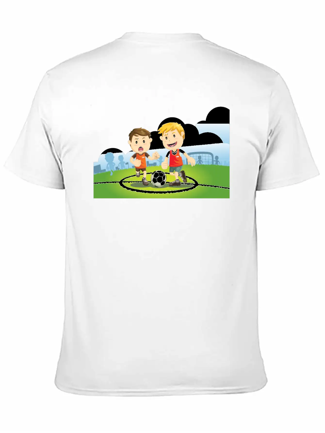 Two Boys Play Soccer On A Field Relaxed Everyday Tee – Lightweight And Durable Cotton