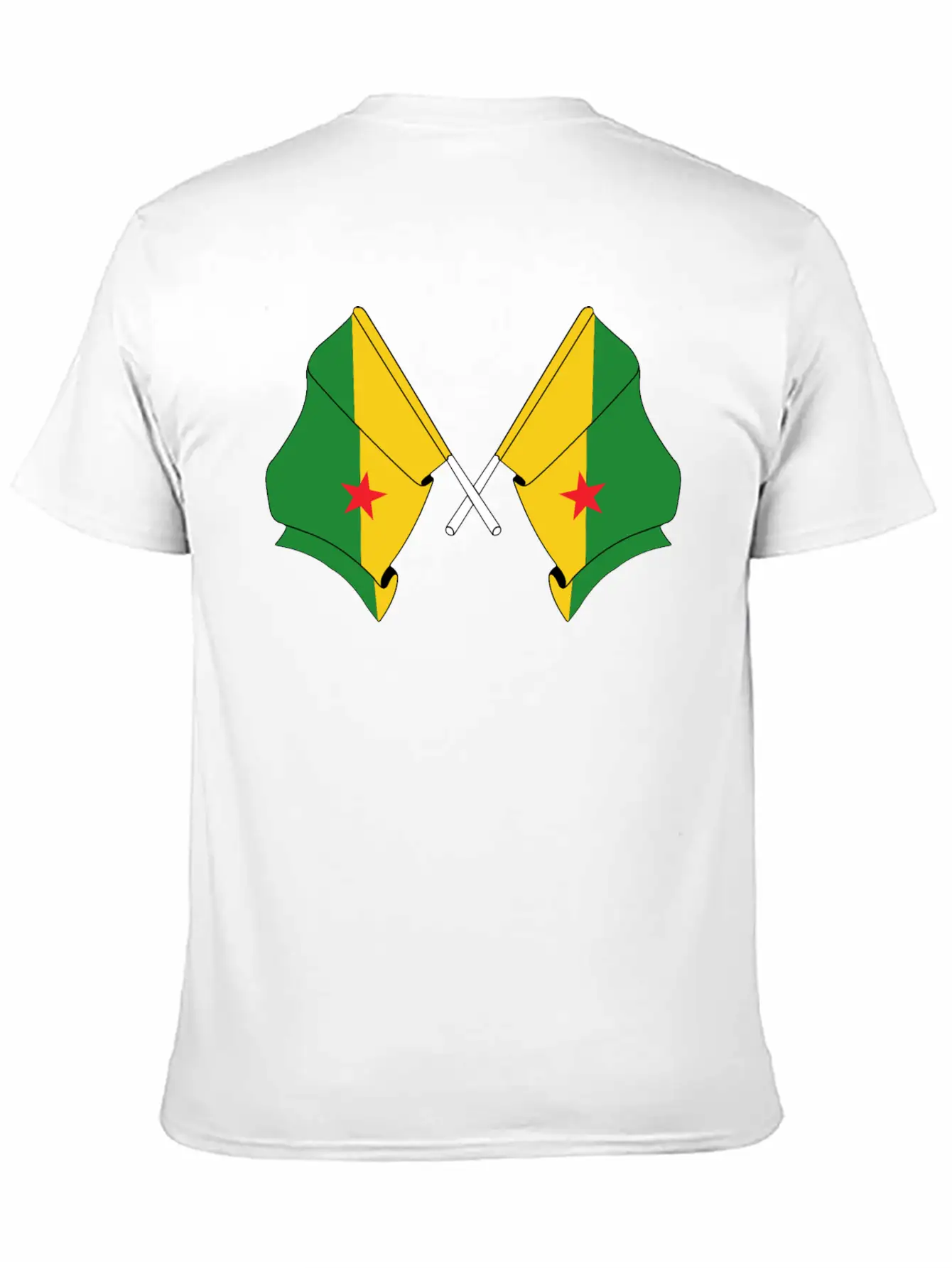 Two Crossed Flags Of French Guiana Soft Cotton Short Sleeve Tee – Unisex Wardrobe Staple