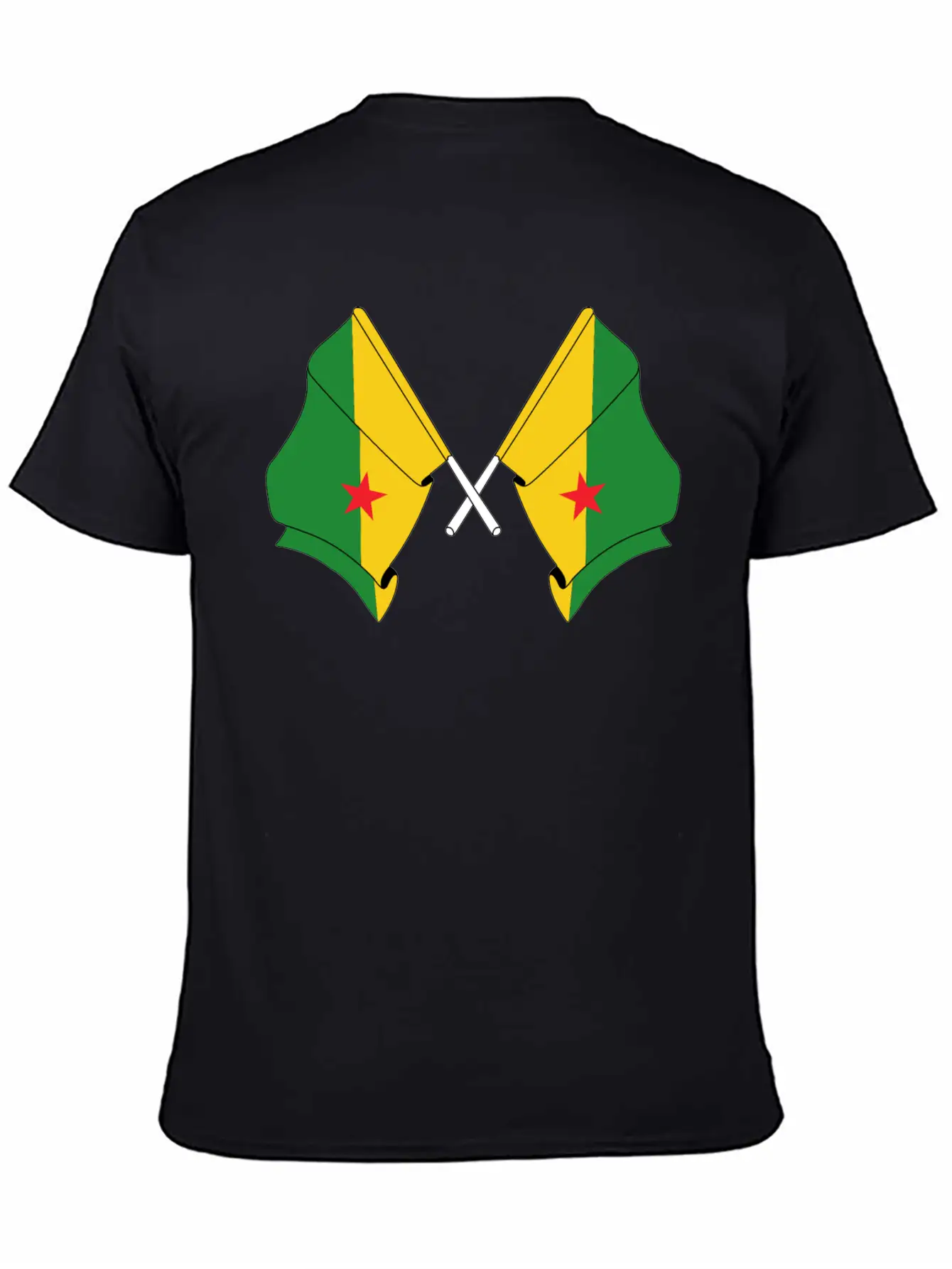 Two Crossed Flags Of French Guiana Soft Cotton Short Sleeve Tee – Unisex Wardrobe Staple