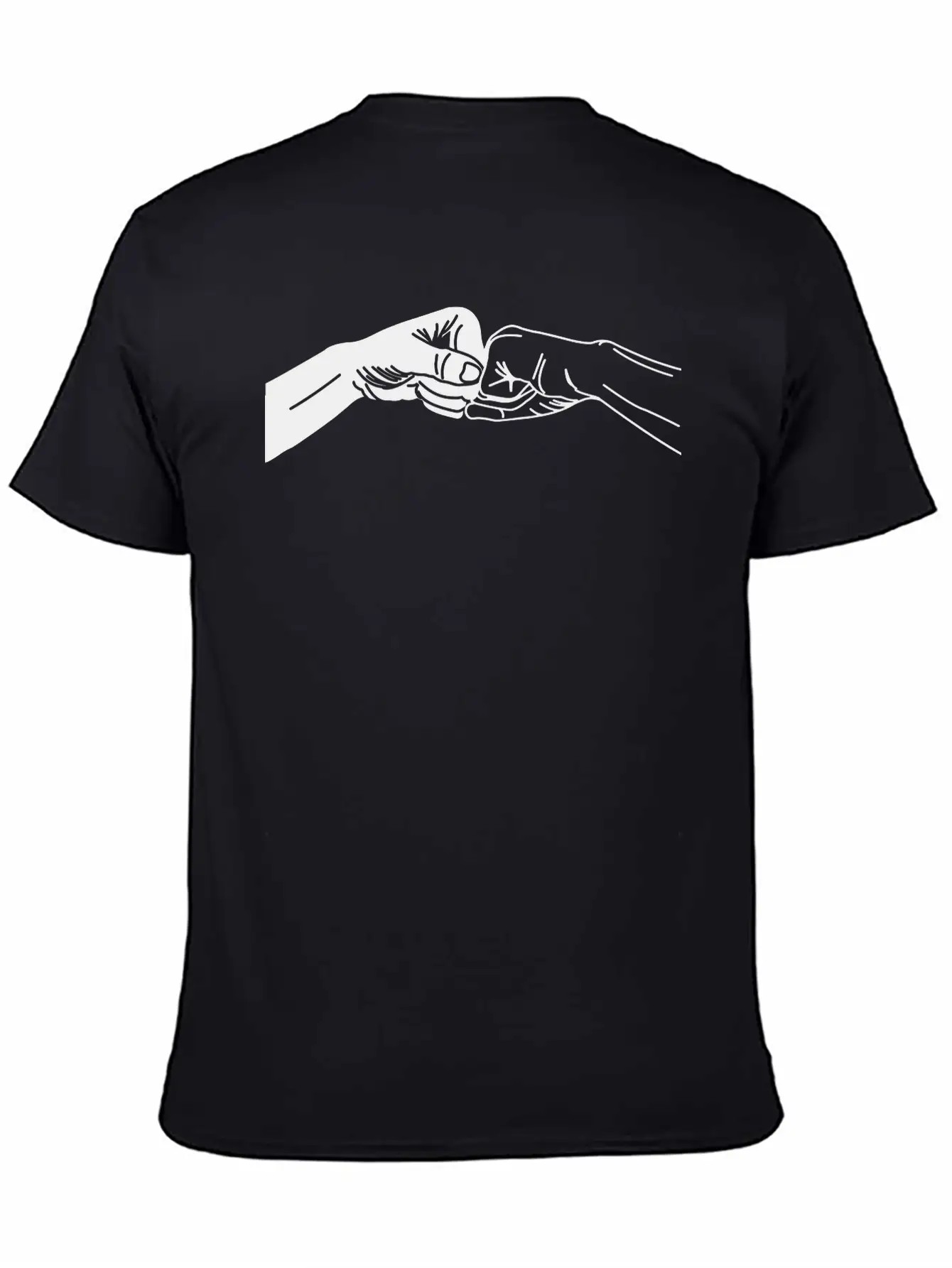 Two Hands With Fist Salute, Fists Black And White Lightweight Cotton T-Shirt – Daily Comfort Graphic Shirt