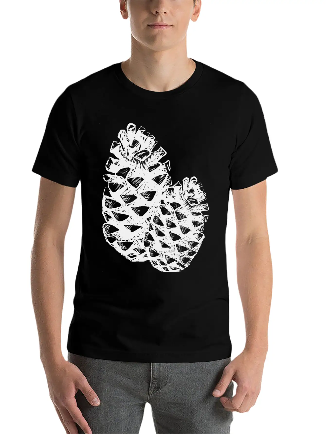 Two Pine Cones Basic Graphic T-Shirt – Daily Comfort In Soft Cotton