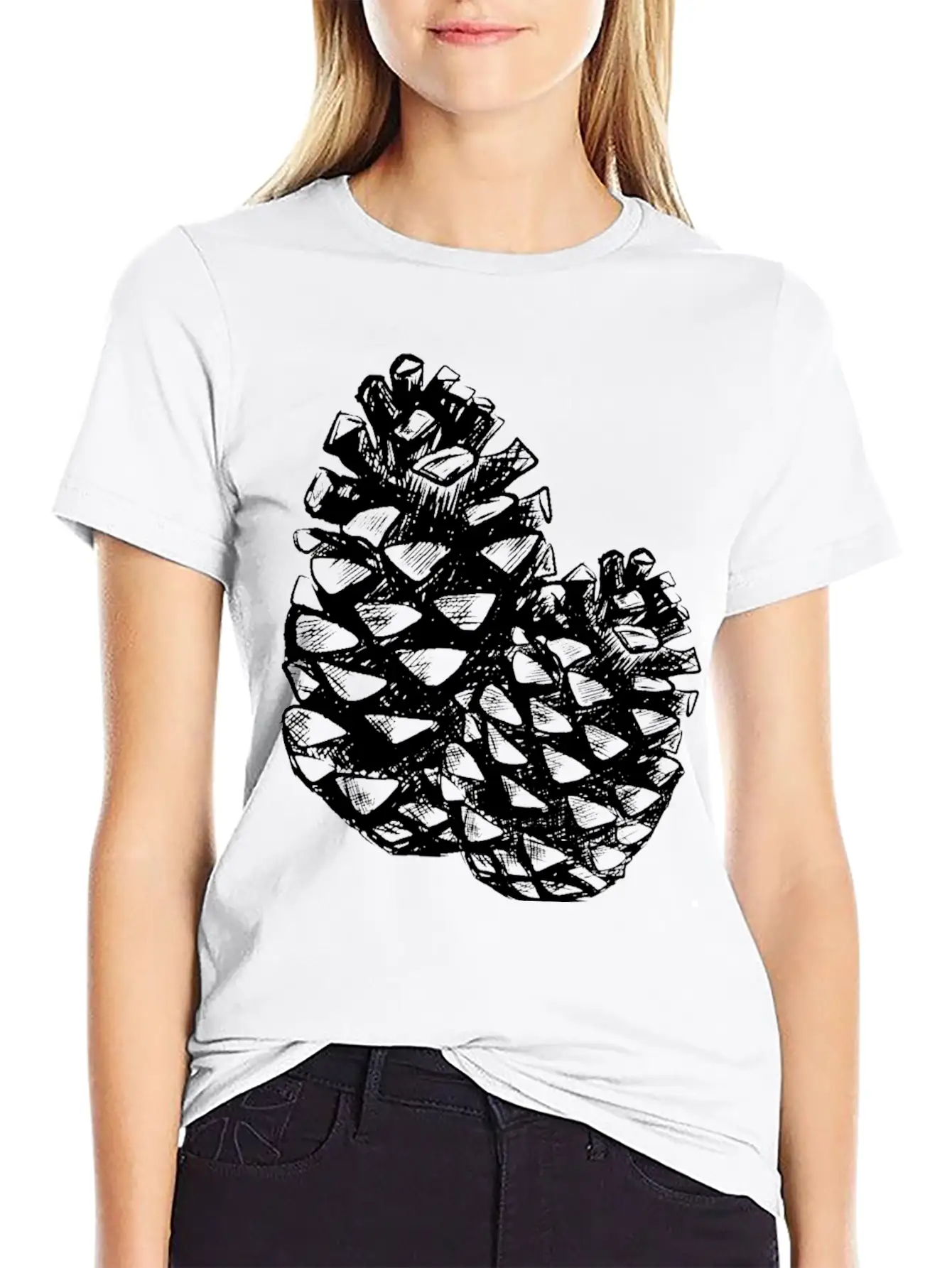 Two Pine Cones Basic Graphic T-Shirt – Daily Comfort In Soft Cotton
