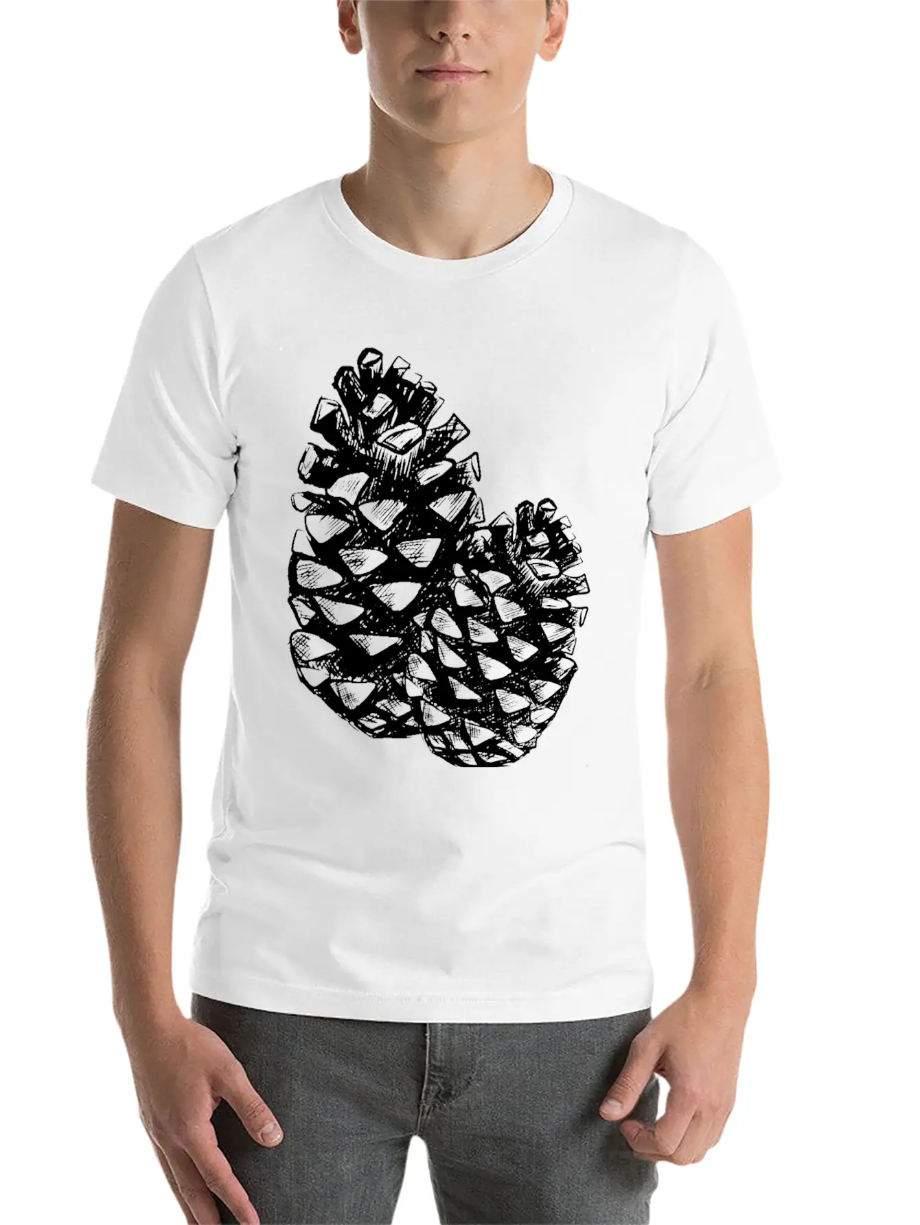 Two Pine Cones Basic Graphic T-Shirt – Daily Comfort In Soft Cotton