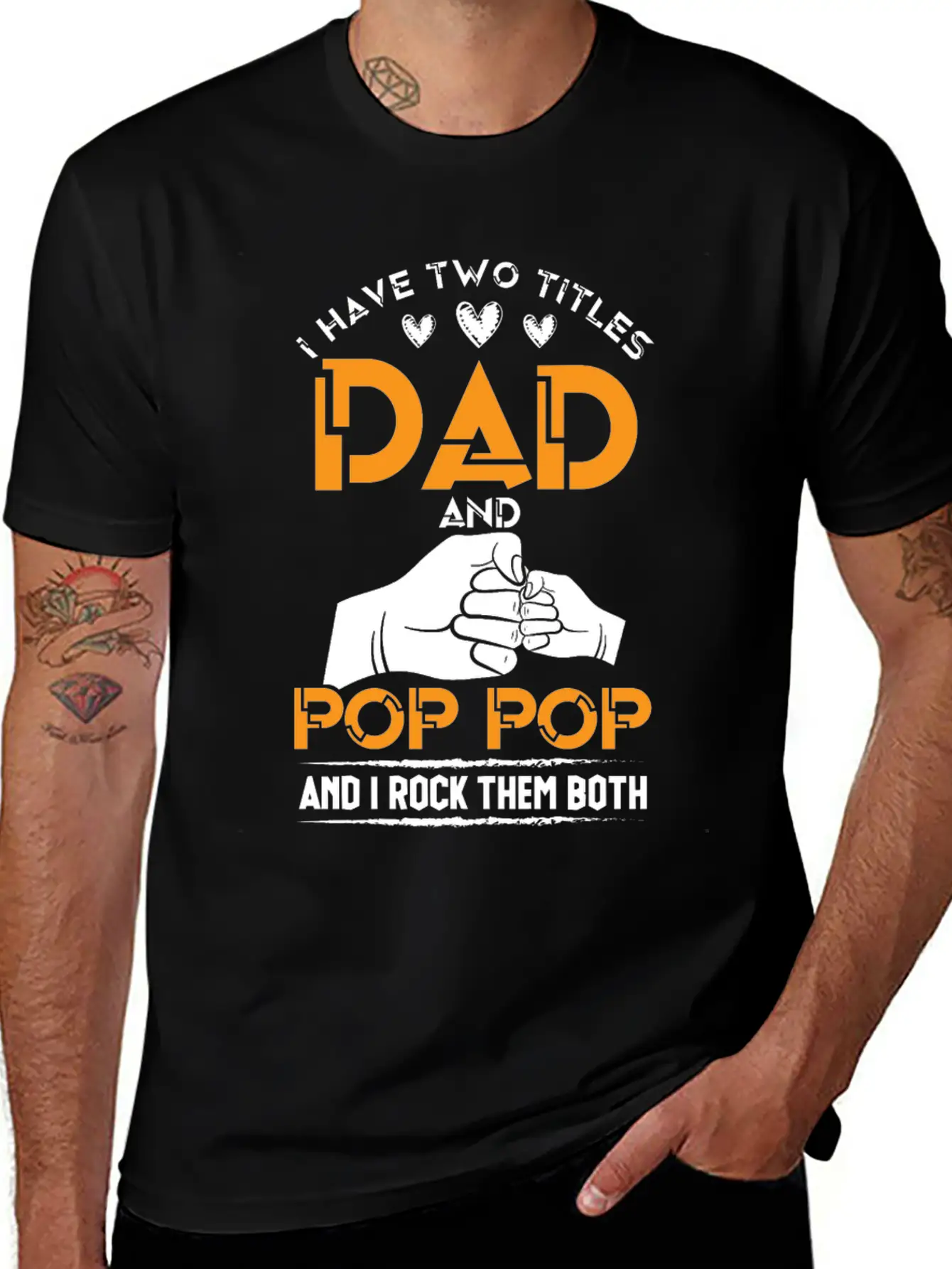 Two Titles Dad And Pop Pop Grandpa Father's Day Relaxed Everyday Tee – Lightweight And Durable Cotton