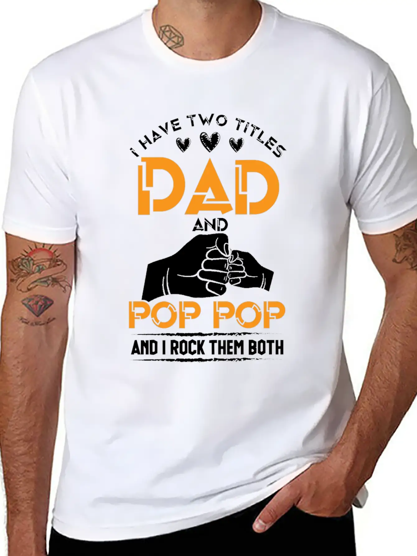 Two Titles Dad And Pop Pop Grandpa Father's Day Relaxed Everyday Tee – Lightweight And Durable Cotton