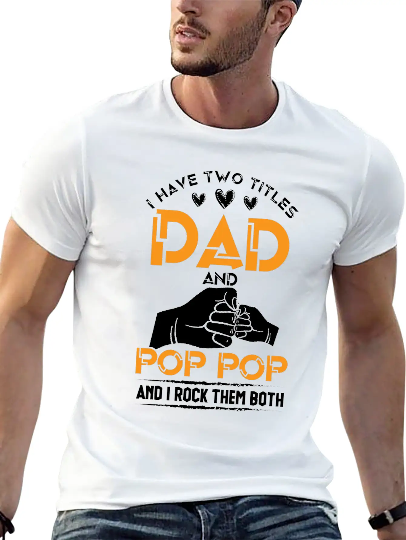 Two Titles Dad And Pop Pop Grandpa Father's Day Relaxed Everyday Tee – Lightweight And Durable Cotton