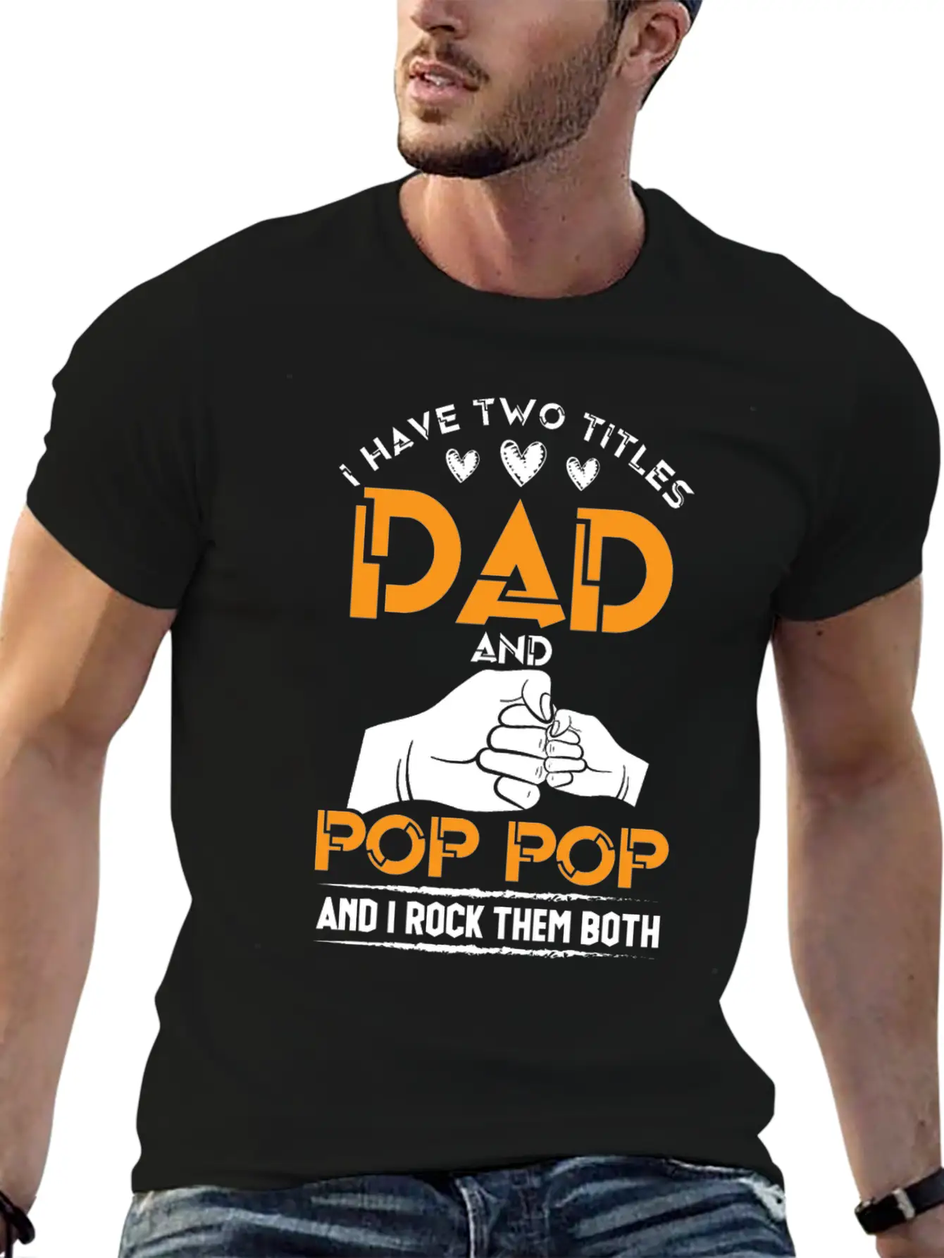 Two Titles Dad And Pop Pop Grandpa Father's Day Relaxed Everyday Tee – Lightweight And Durable Cotton