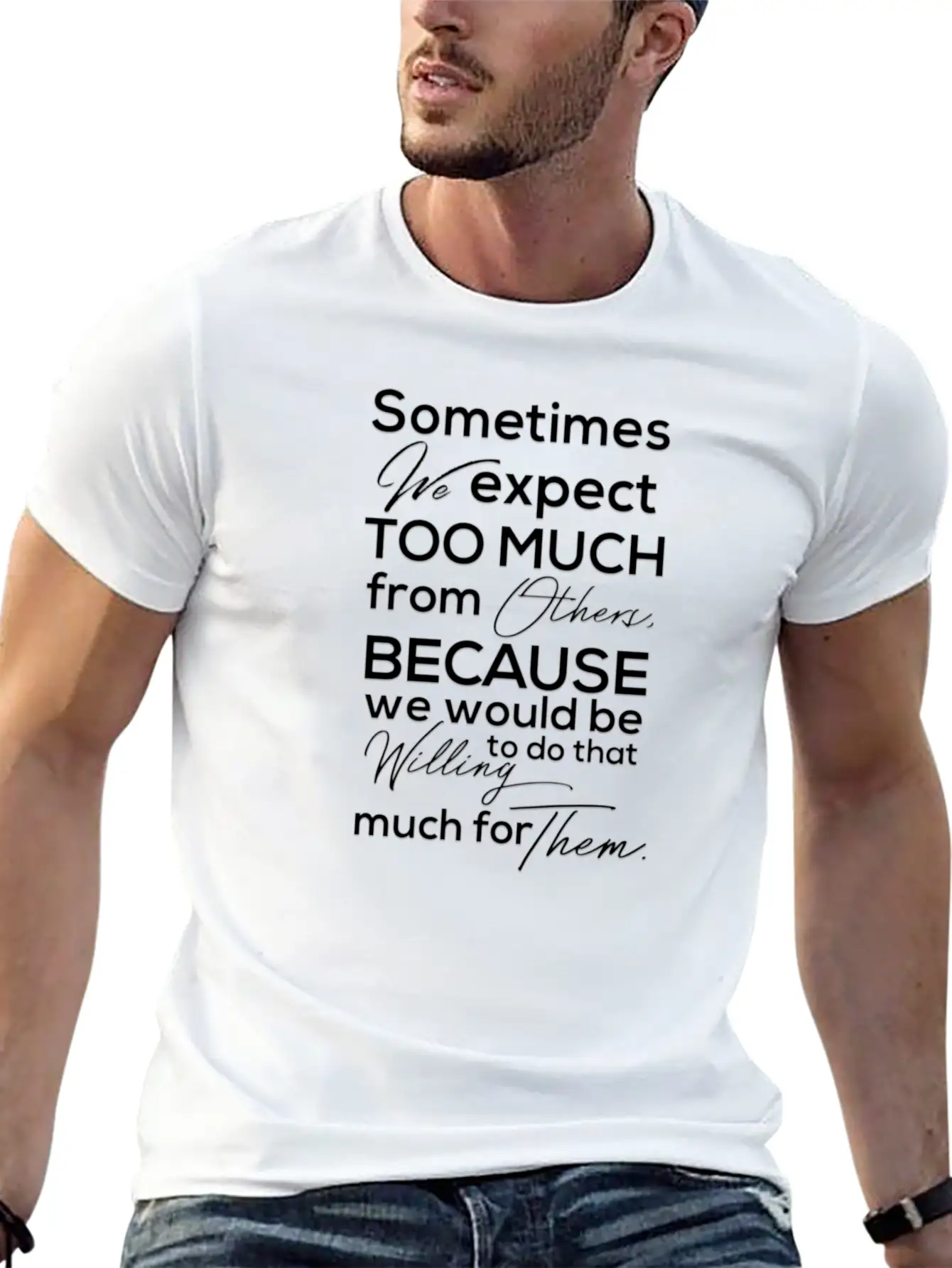 Typography Design Stylish Everyday T-Shirt – Unisex Basic Cotton Tee