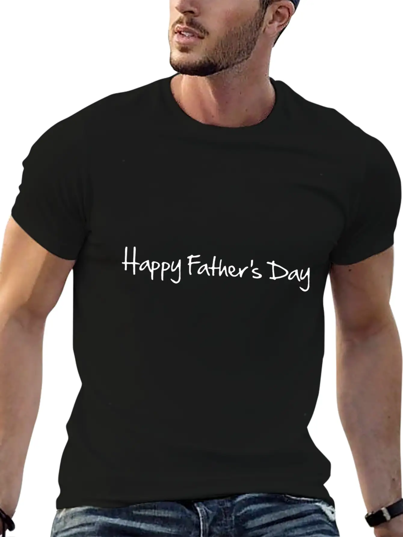 Typography Happy Father Day Lightweight Cotton T-Shirt – Daily Comfort Graphic Shirt