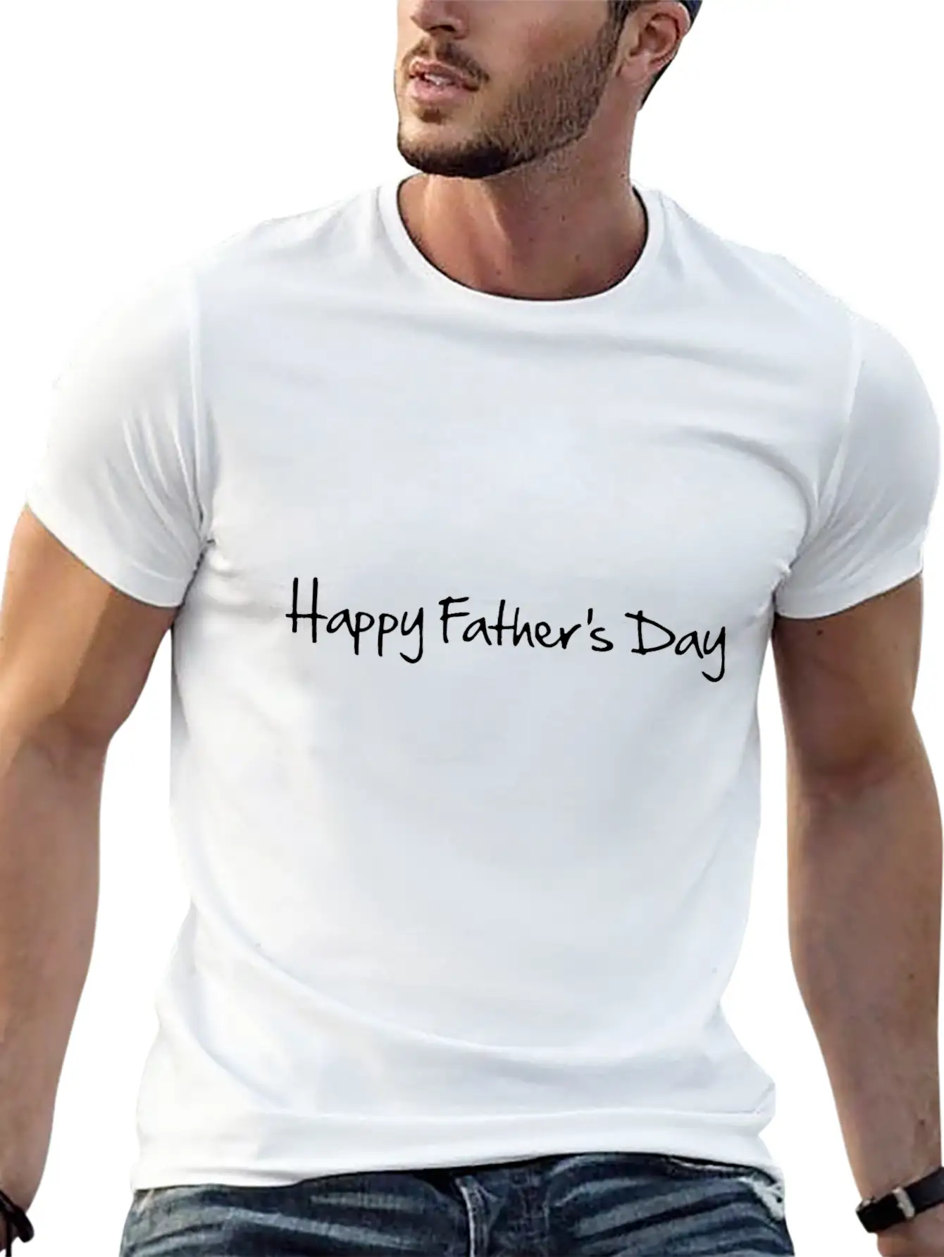 Typography Happy Father Day Lightweight Cotton T-Shirt – Daily Comfort Graphic Shirt