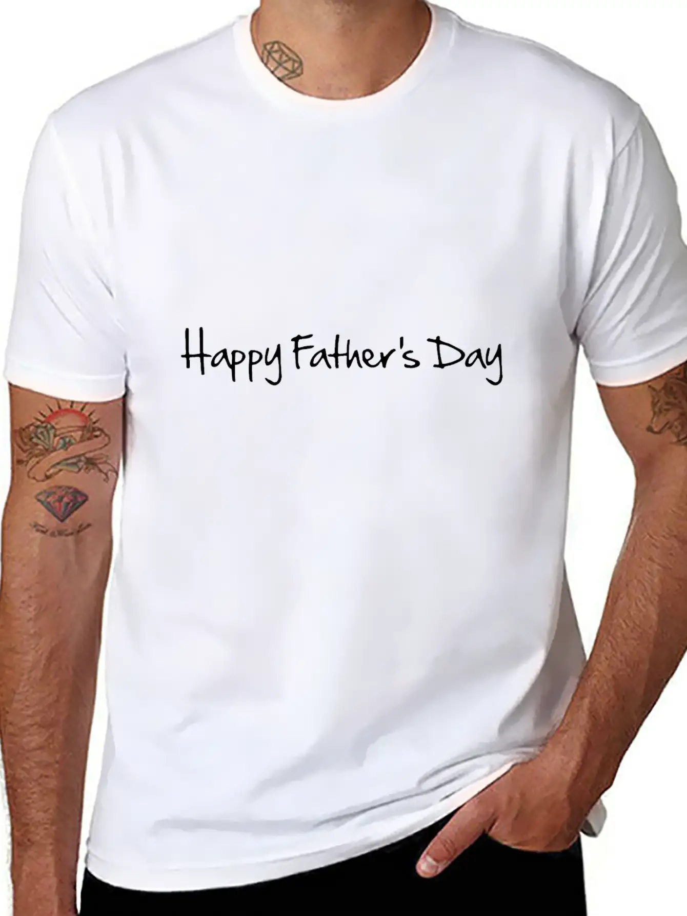 Typography Happy Father Day Lightweight Cotton T-Shirt – Daily Comfort Graphic Shirt