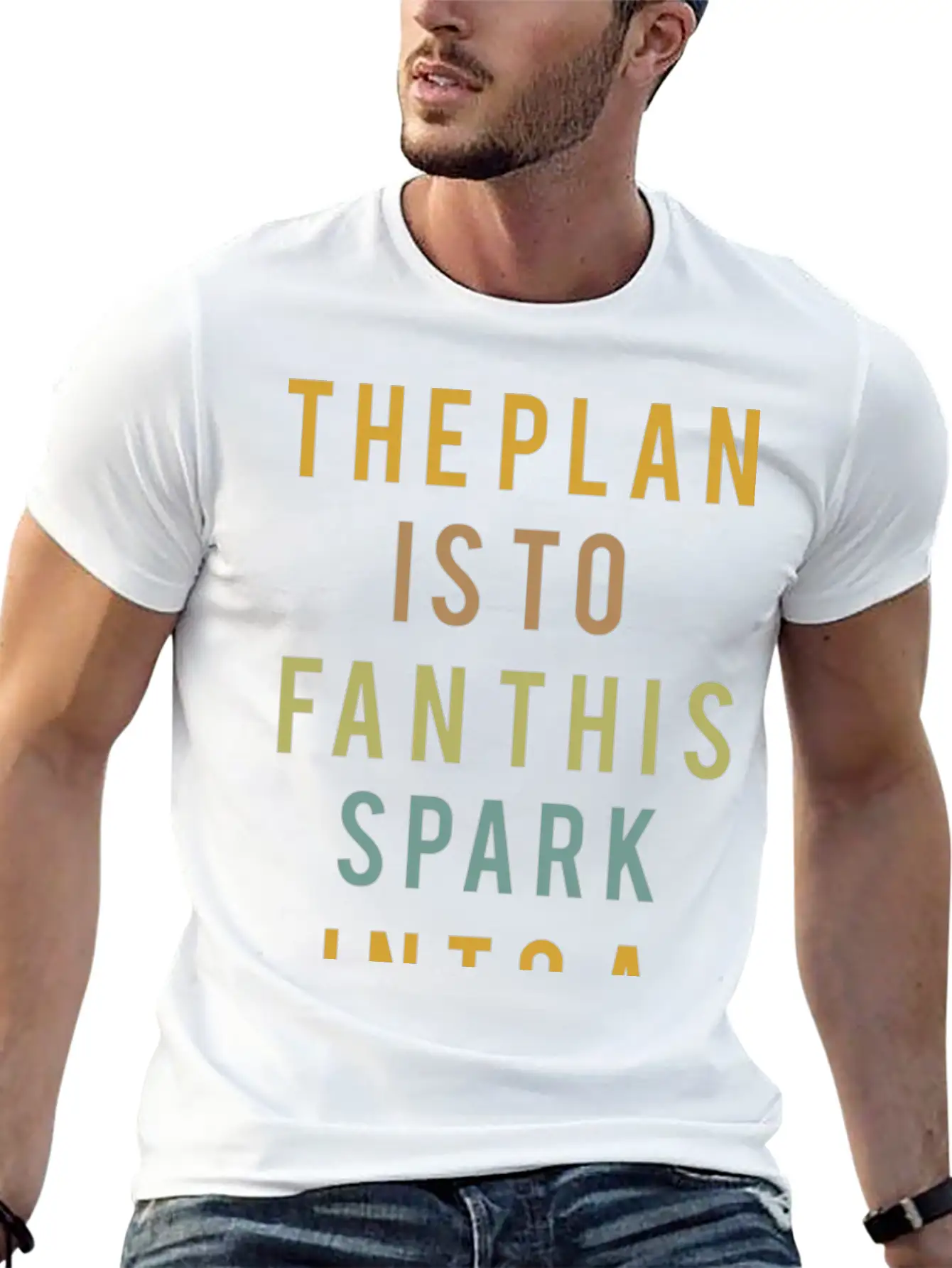 Typography The Plan Is To Fan Modern Fit Casual T-Shirt – Clean And Versatile Design
