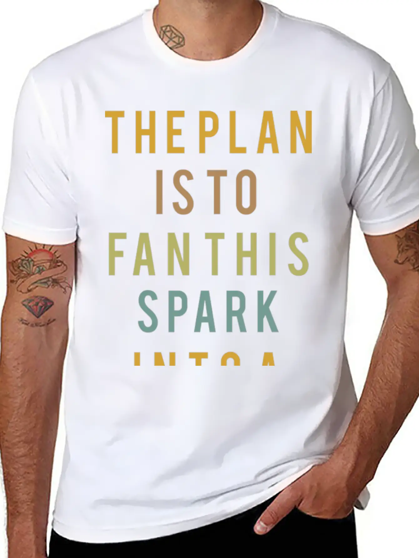 Typography The Plan Is To Fan Modern Fit Casual T-Shirt – Clean And Versatile Design