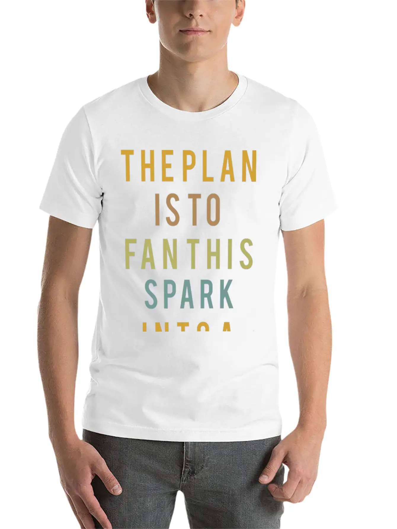 Typography The Plan Is To Fan Modern Fit Casual T-Shirt – Clean And Versatile Design
