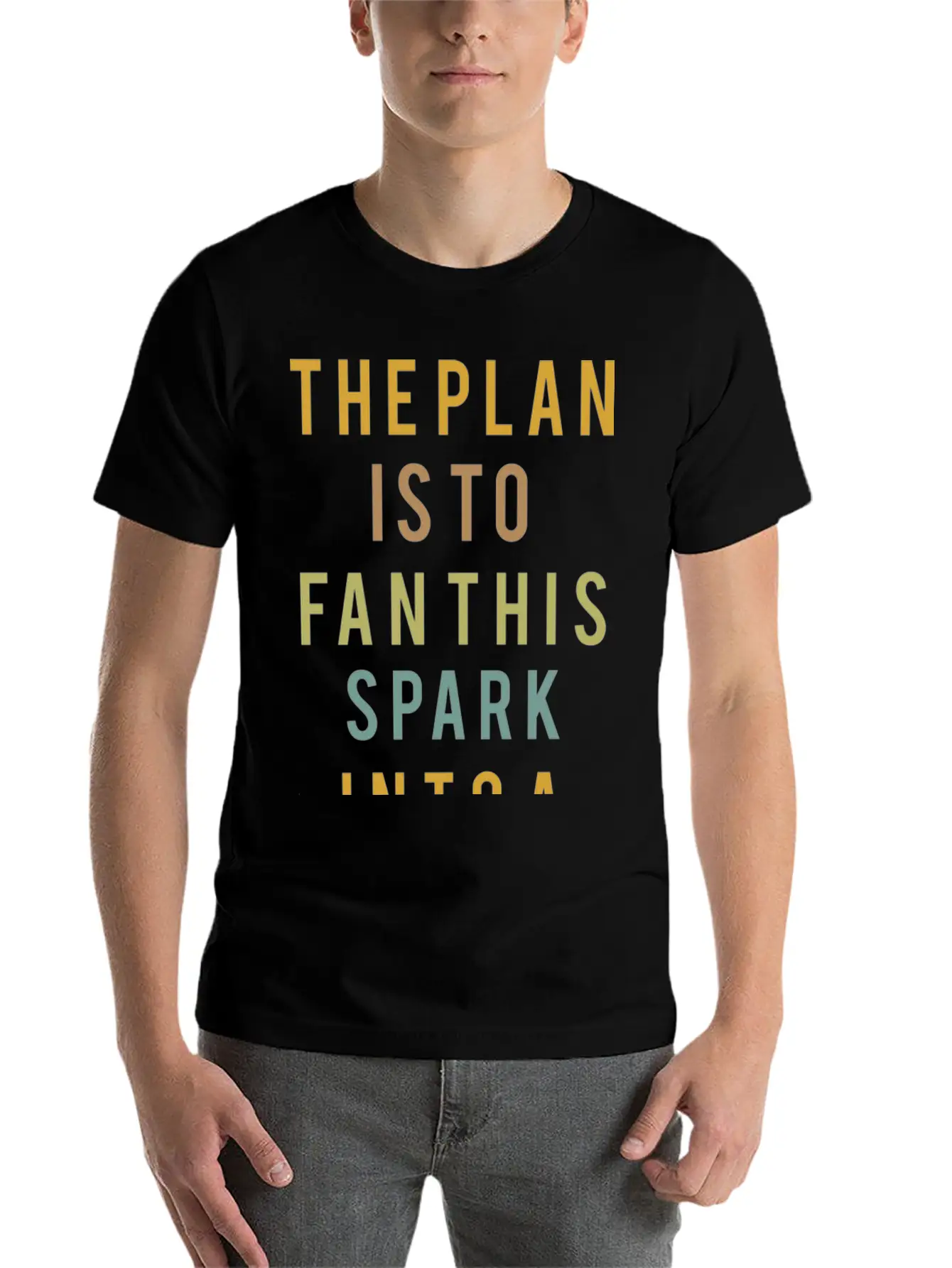 Typography The Plan Is To Fan Modern Fit Casual T-Shirt – Clean And Versatile Design