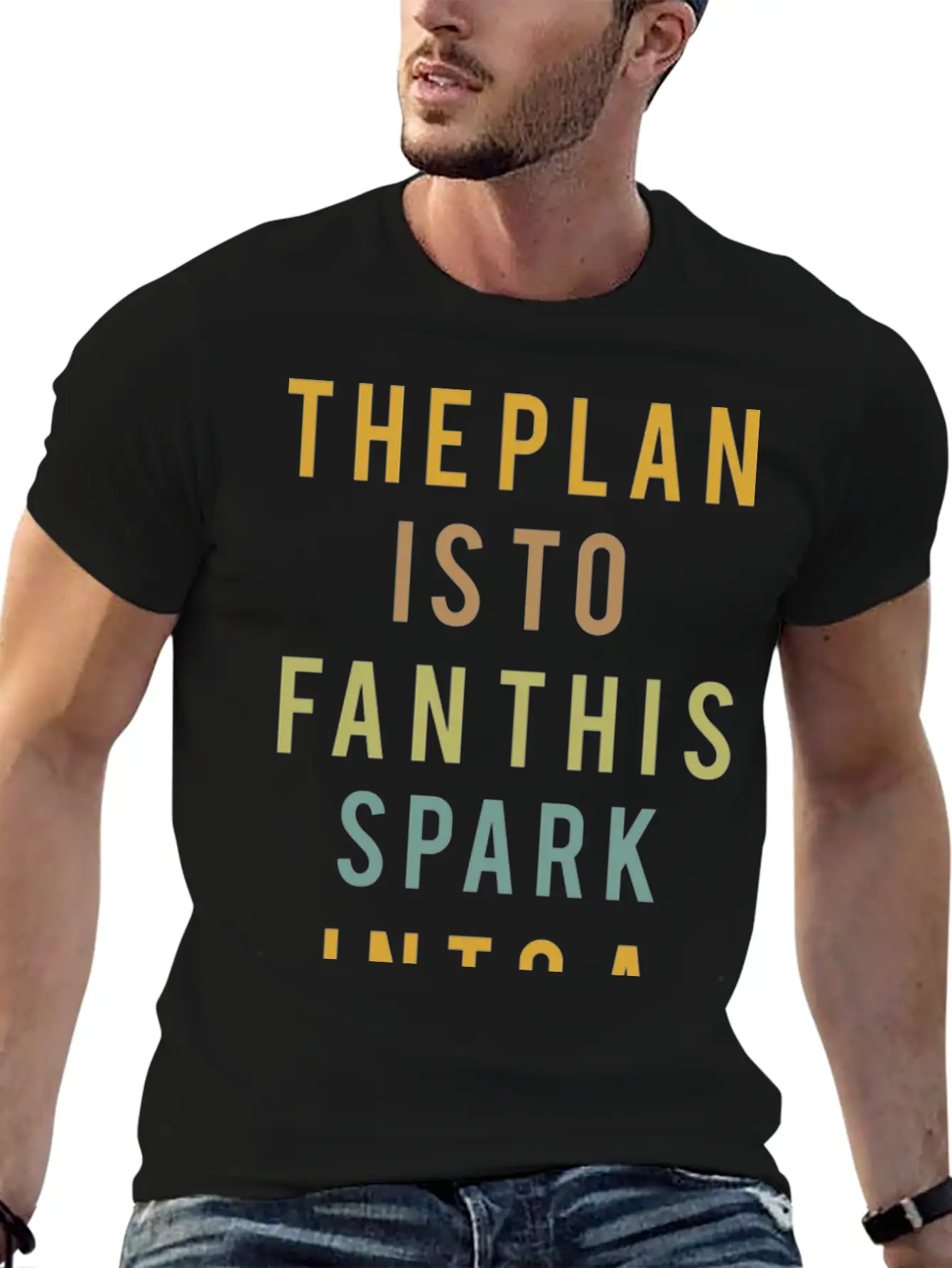 Typography The Plan Is To Fan Modern Fit Casual T-Shirt – Clean And Versatile Design